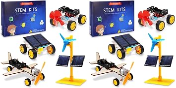 STEM Building Toys for Kids Ages 8-12, Science Experiments & Solar Car Projects Pack of 2