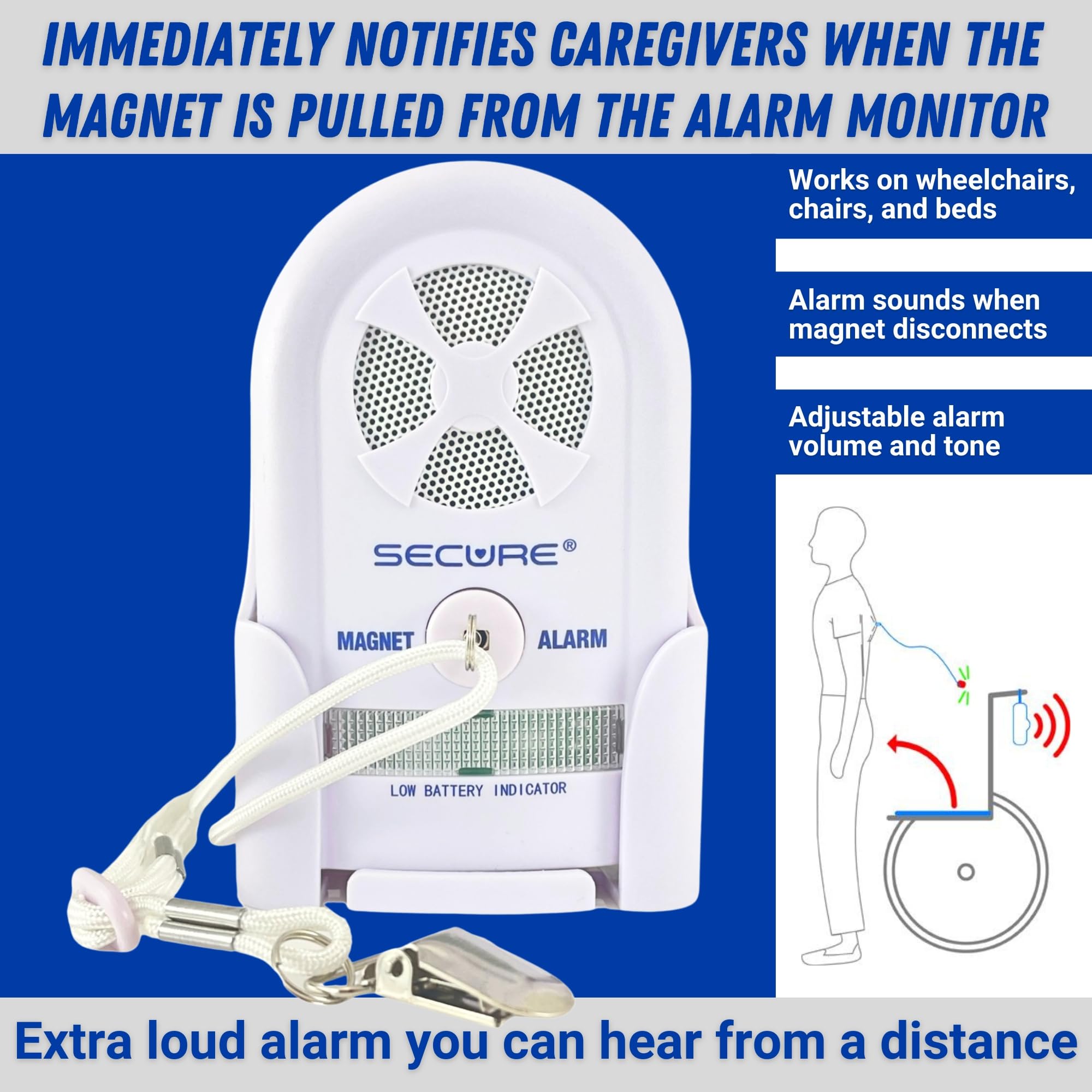 Amazon.com: Secure MAG-3 Magnet Pull String Chair Alarm Monitor