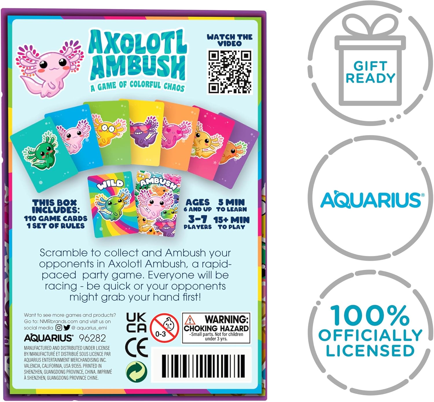 AQUARIUS Axolotl Ambush Card Game - Great Family Fun - Ages 6+ - Officially Licensed for Fun - Axolotl Card Game - Merchandise & Collectibles