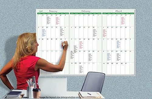 Miniatura 2 de PlanetSafe Planners & Calendars Planificador mensual de pared verde tierra de 36 x 56 pulgadas, planificador de escritorio de oficina grande para el