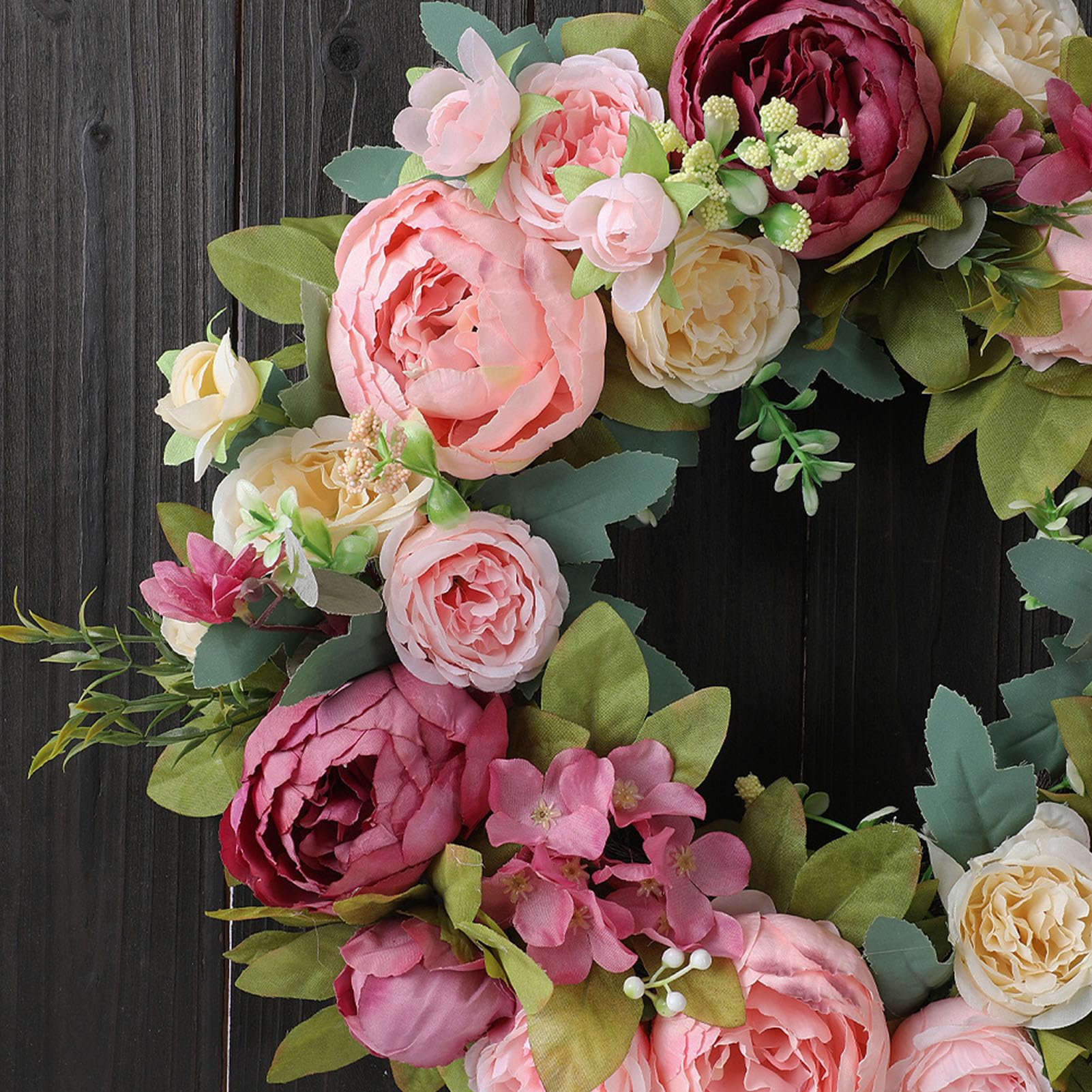 Alomejor Decorazione Ghirlanda Floreale Ghirlanda di Fiori Artificiali Impermeabile 3D per Decorazioni Primaverili per la Casa e le Feste Dimensioni 17,72 Pollici (#1)