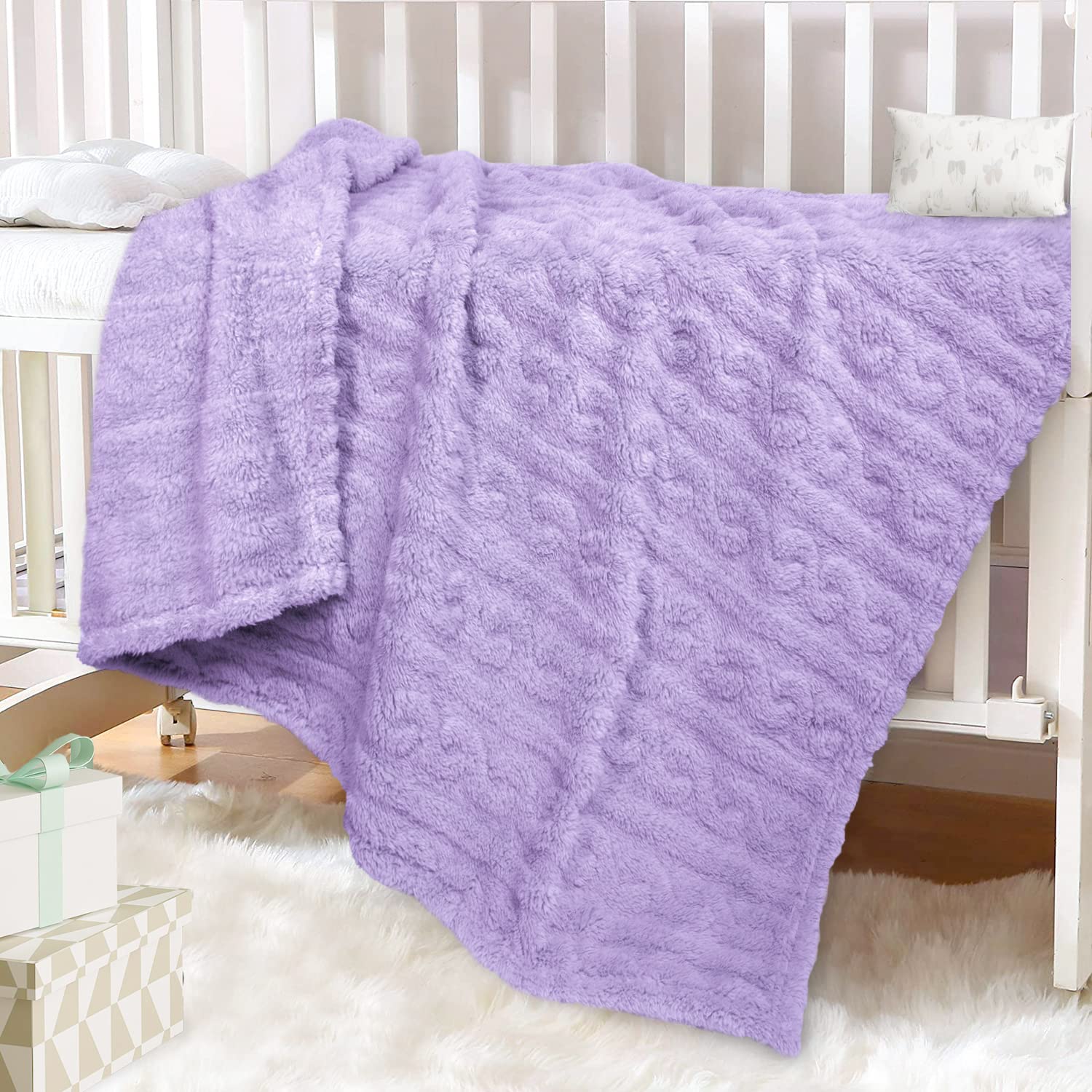 Coperta Morbida 3D Per Bambini HOMRITAR - Plaid In Pile Di Flanella, 76x101 Cm, Verde Celadon - Soffice E Calda - 4