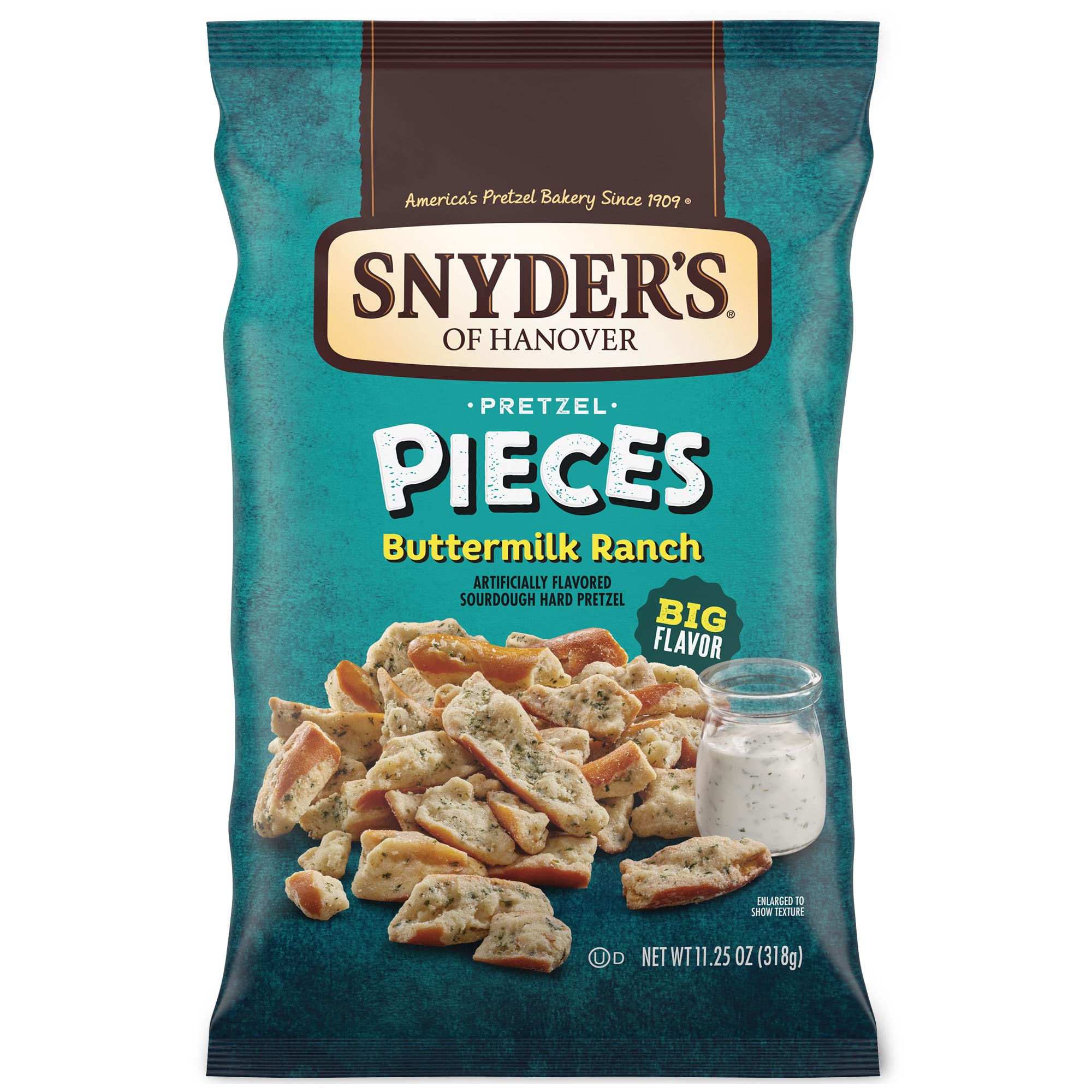 Snyder's of Hanover Pretzel Pieces, Buttermilk Ranch, 11.25 Oz, box of 12