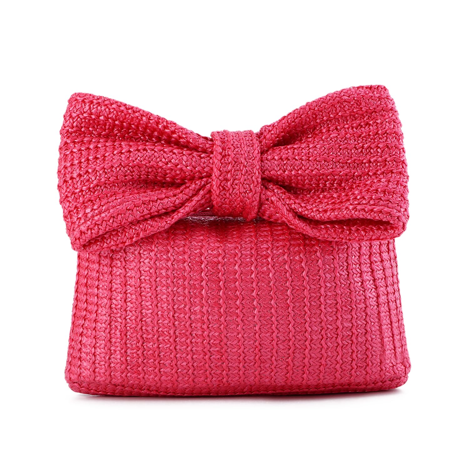 EVEOUT Stroh Schleife Clutch für Damen Sommer Stroh Handtasc