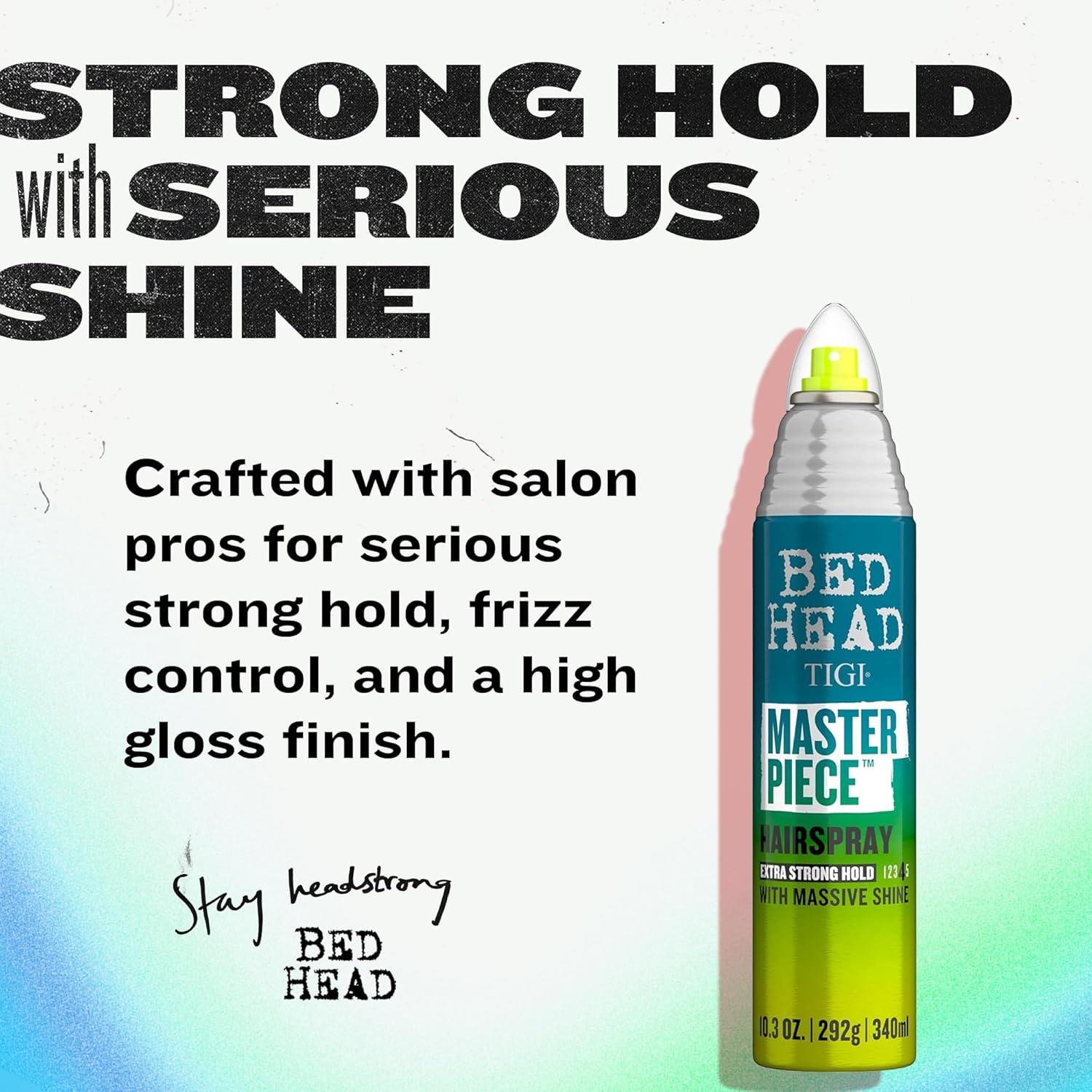 TIGI Bed Head Masterpiece Hairspray 3-Pack – Extra Strong Hold Hairspray, Frizz Control + Shine, Tropical Scent, 10.3 Oz Ea