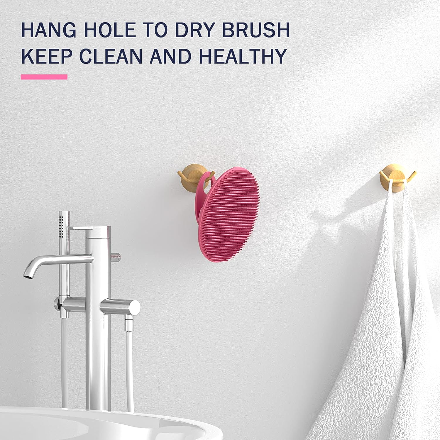 BEAUTAIL Silicone Body Scrubber Shower Bath Wash Brush Gentle Exfoliating Scrub Cleansing Loofah for Women Men Baby Sensitive Skin, Easy to Clean, Lather Nicely, More Hygienic, 1 Pack, Pink : Beauty & Personal Care