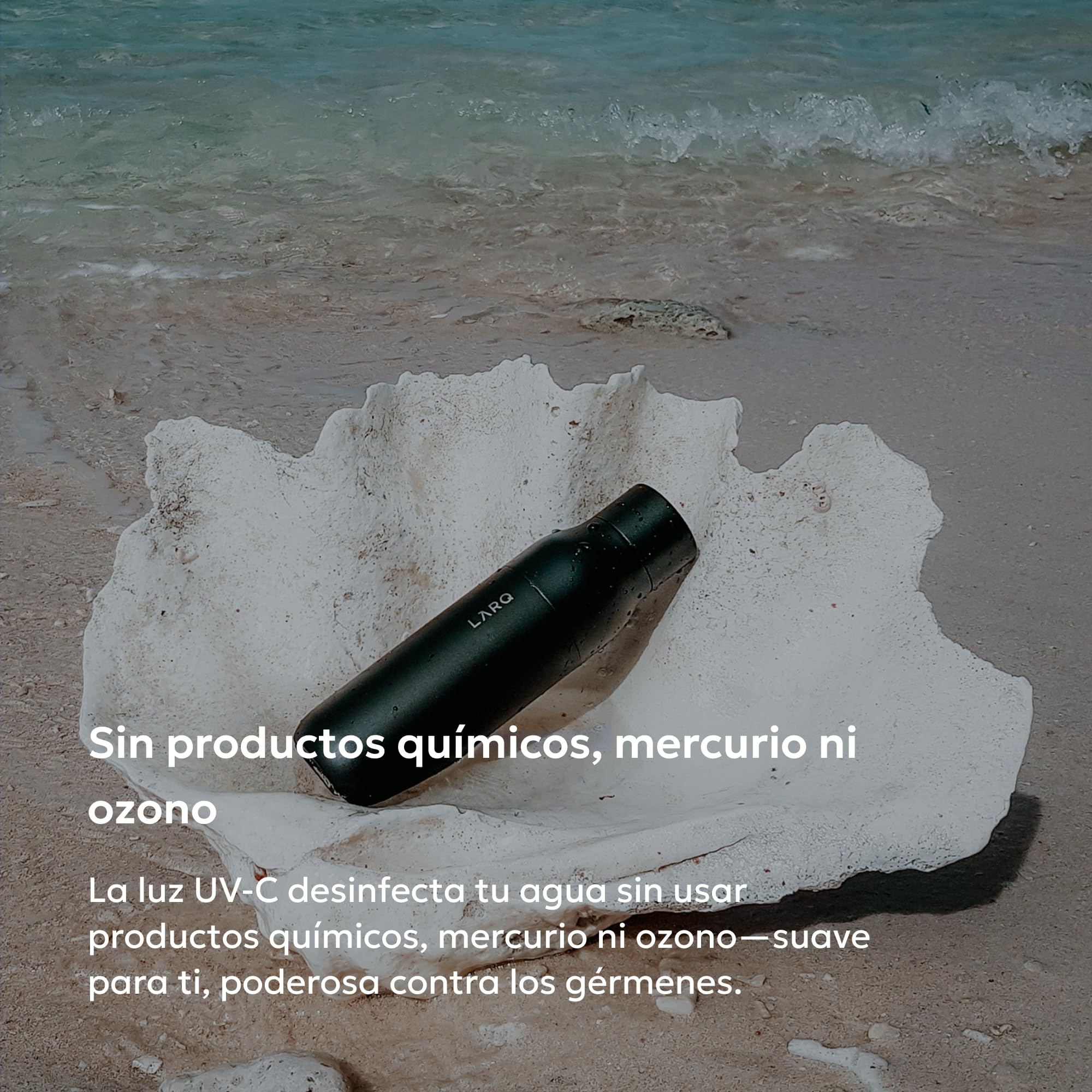 LARQ PureVis 740ml – Botella Térmica Autolimpiable con Purificador de Agua UV-C – Acero Inoxidable de Doble Pared – Hermética – Mantiene Frío y Calor – Diseño Premiado - Obsidian Black