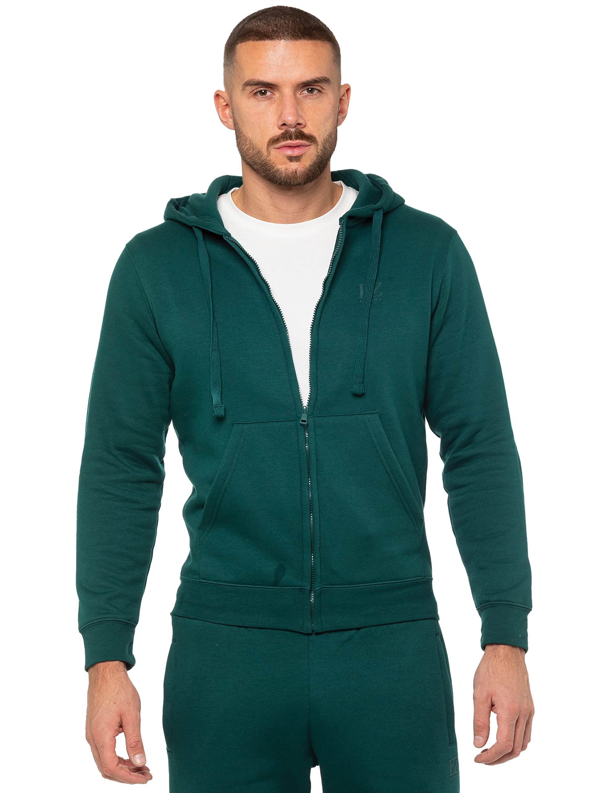 Ze Enzo (M, ) Enzo Mens Zip Hoodie Green