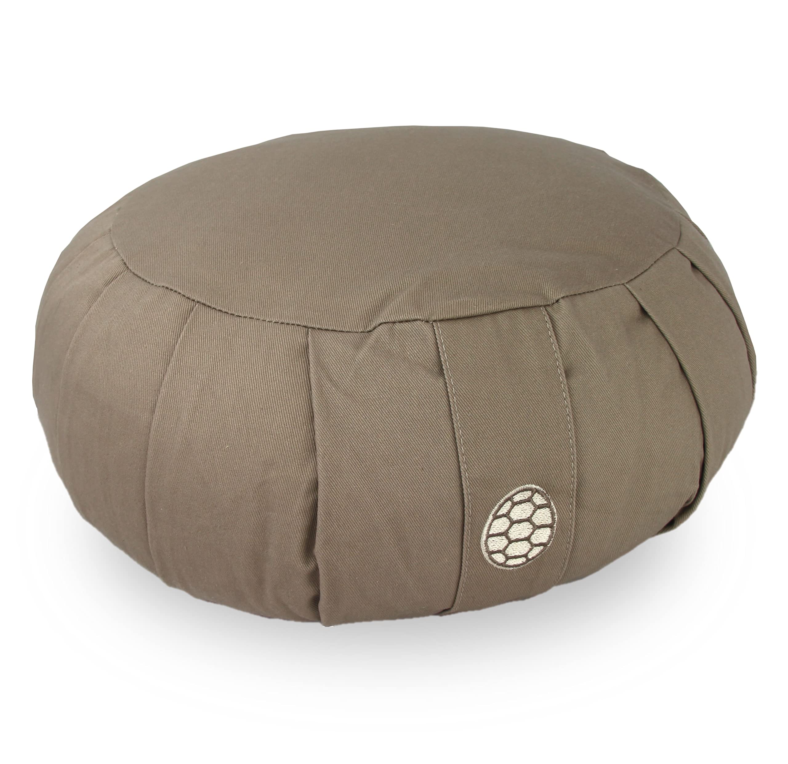 TORTUGA MEDITATION & YOGA - Cuscino Meditazione Yoga - imbottito in grano saraceno sostenibile - Modello TERRA - Design circolare - Altezza 15 cm - Fodera 100% cotone naturale facile da lavare