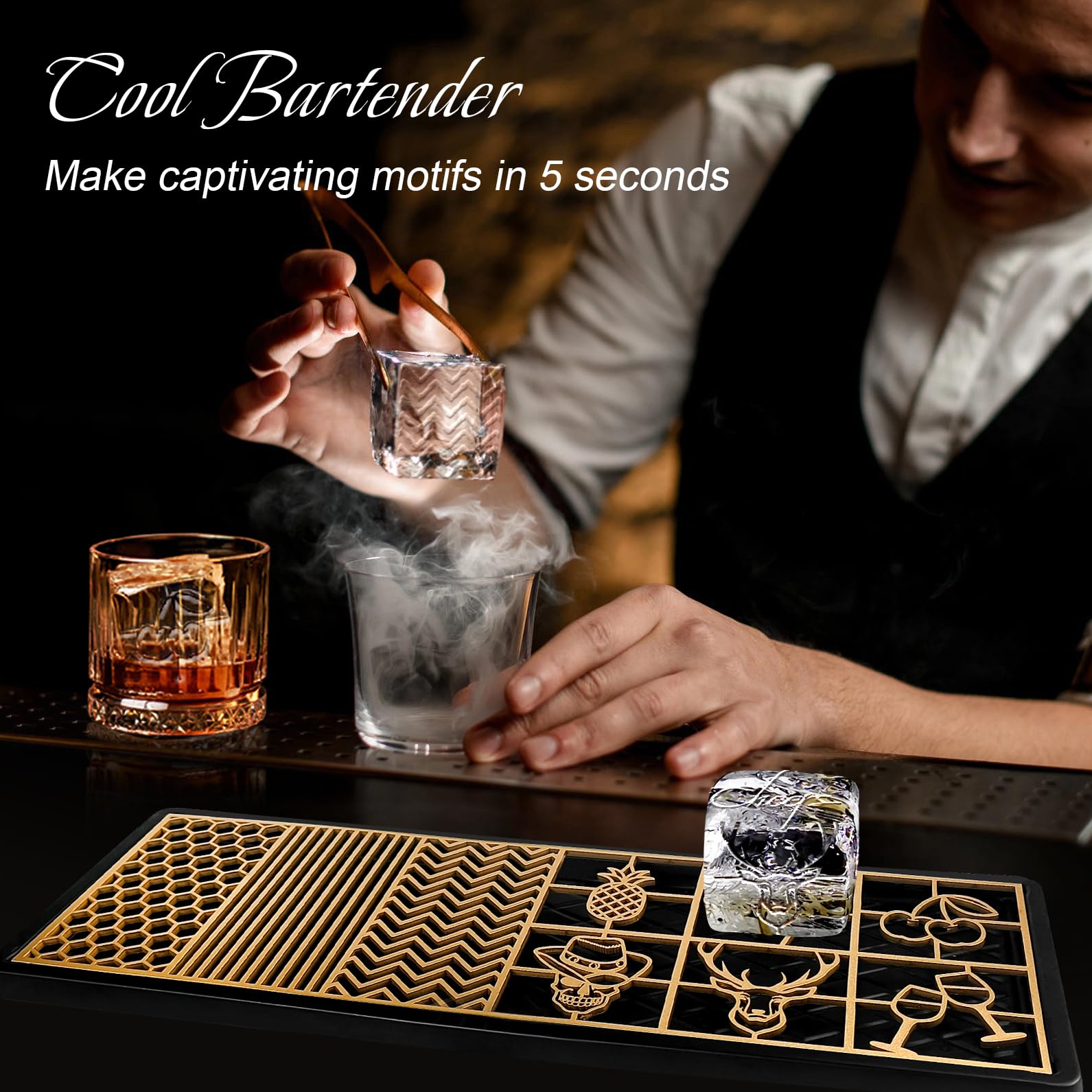 Patek Philippe アイスキューブスタンプ Amazon | Allup クリアアイススタンクトレイ カクテル カスタムアイス