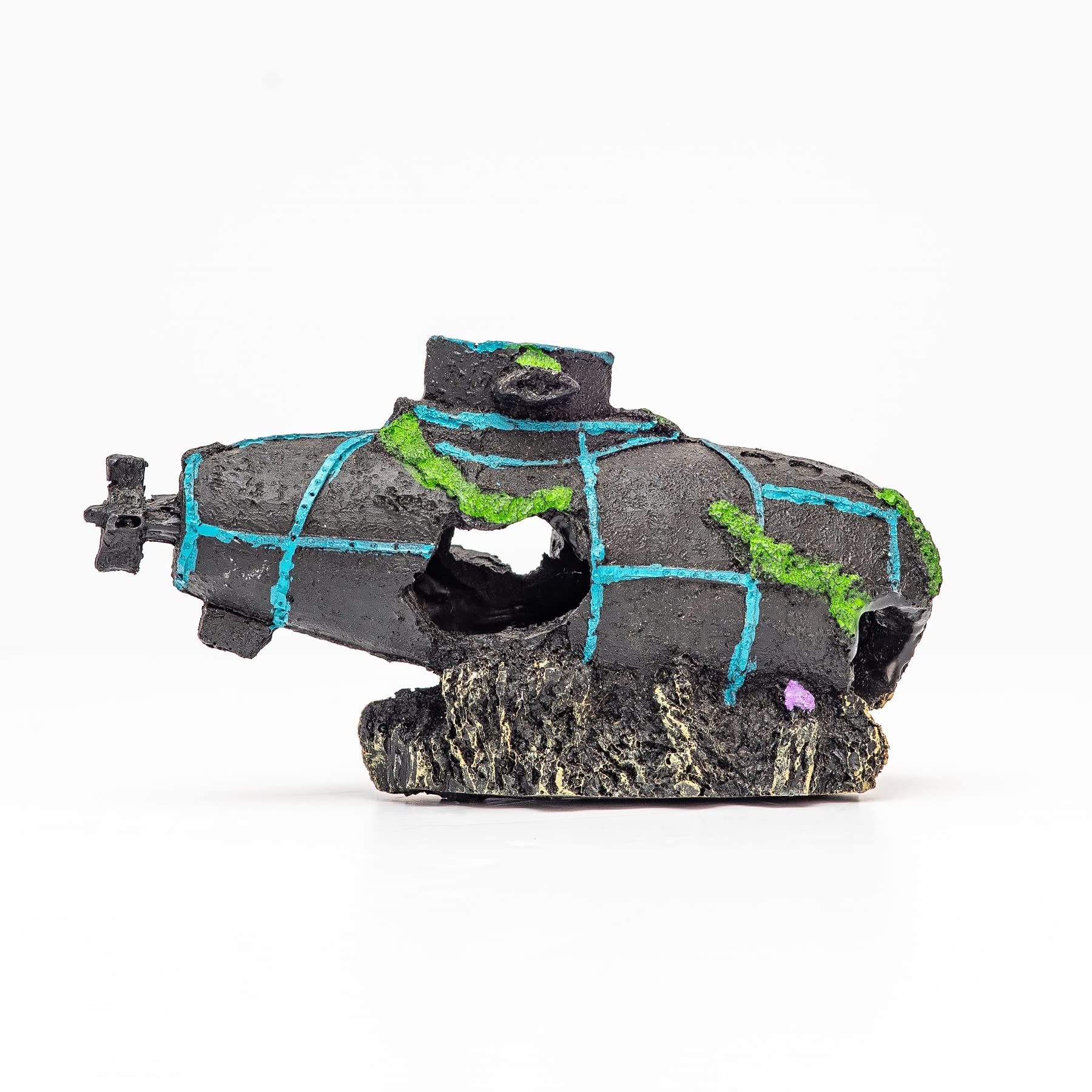 Hidom Sunken Submarine Wreck PolyResin Aquarium Novelty Fish Tank Ornament