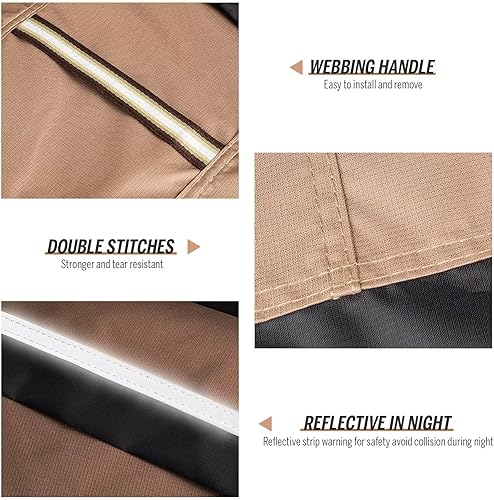 Miniatura 5 de Hikygo Fundas redondas 600D Ripstop para muebles de patio, 100% impermeables, juego de fundas para sillas de mesa de patio, tela duradera resistente