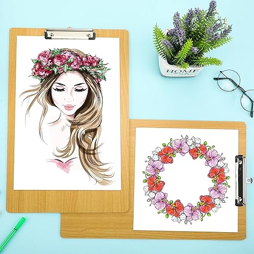 Miniatura 3 de 6 portapapeles extra grandes de 11 x 17 pulgadas con clip de perfil bajo, portapapeles de madera, tamaño memorando, para escuela, aula, oficina,