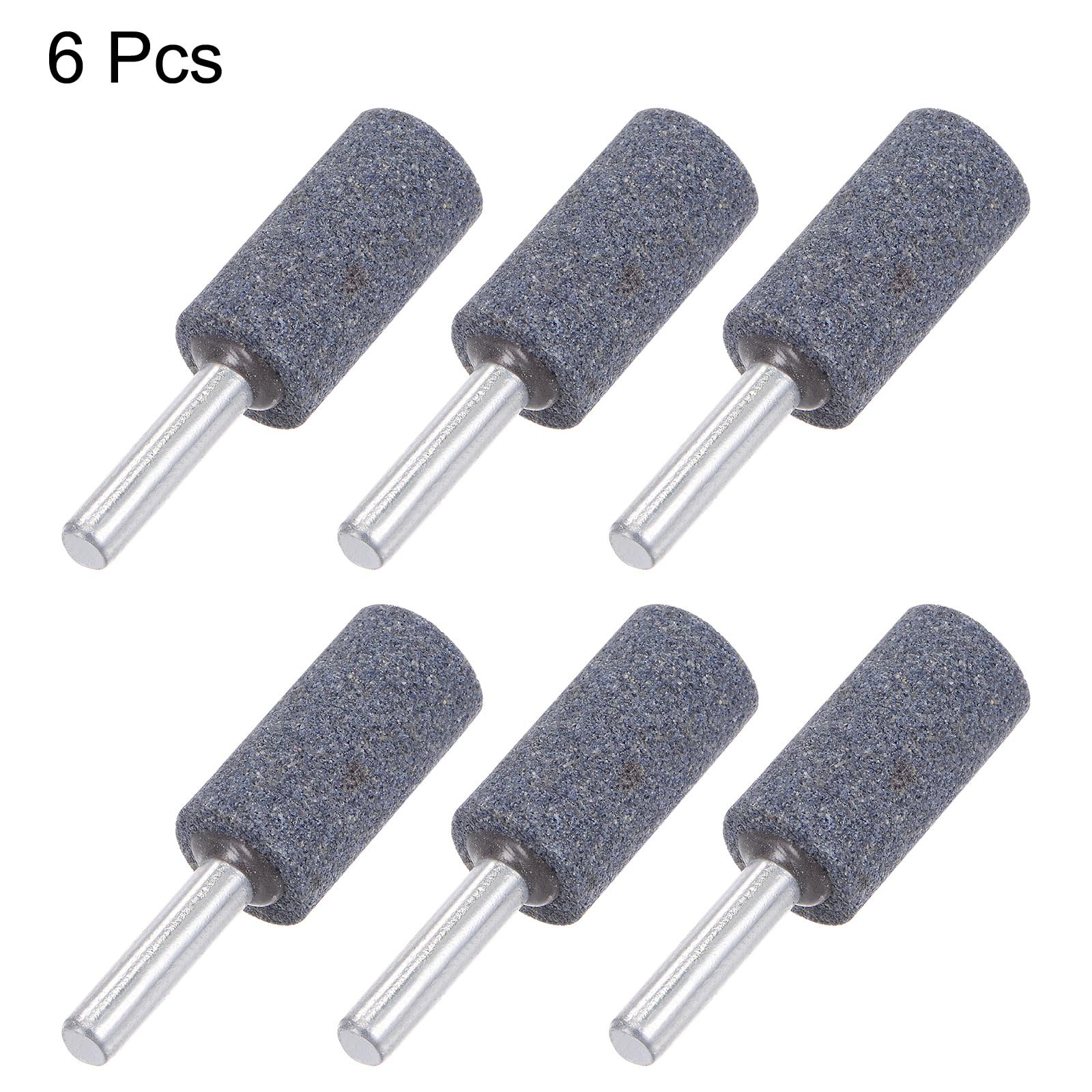 QUARKZMAN 6pz Pietra Montata Abrasiva 1/4" Asta 0.63" Dia Cilindrico Corindone per Rettifica e Lucidatura