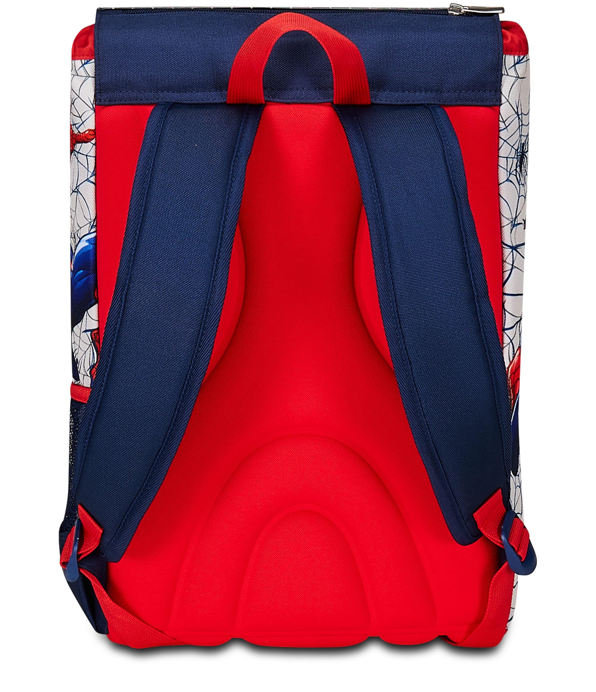 Seven Zaino Scuola Estensibile DISNEY - SPIDER-MAN WEBBED WONDER, Blu Rosso - Zaino Doppio Scomparto Sdoppiabile Tramite Zip e Con Tasca Porta Borraccia, Zaino Bambino - Marvel Merchandising
