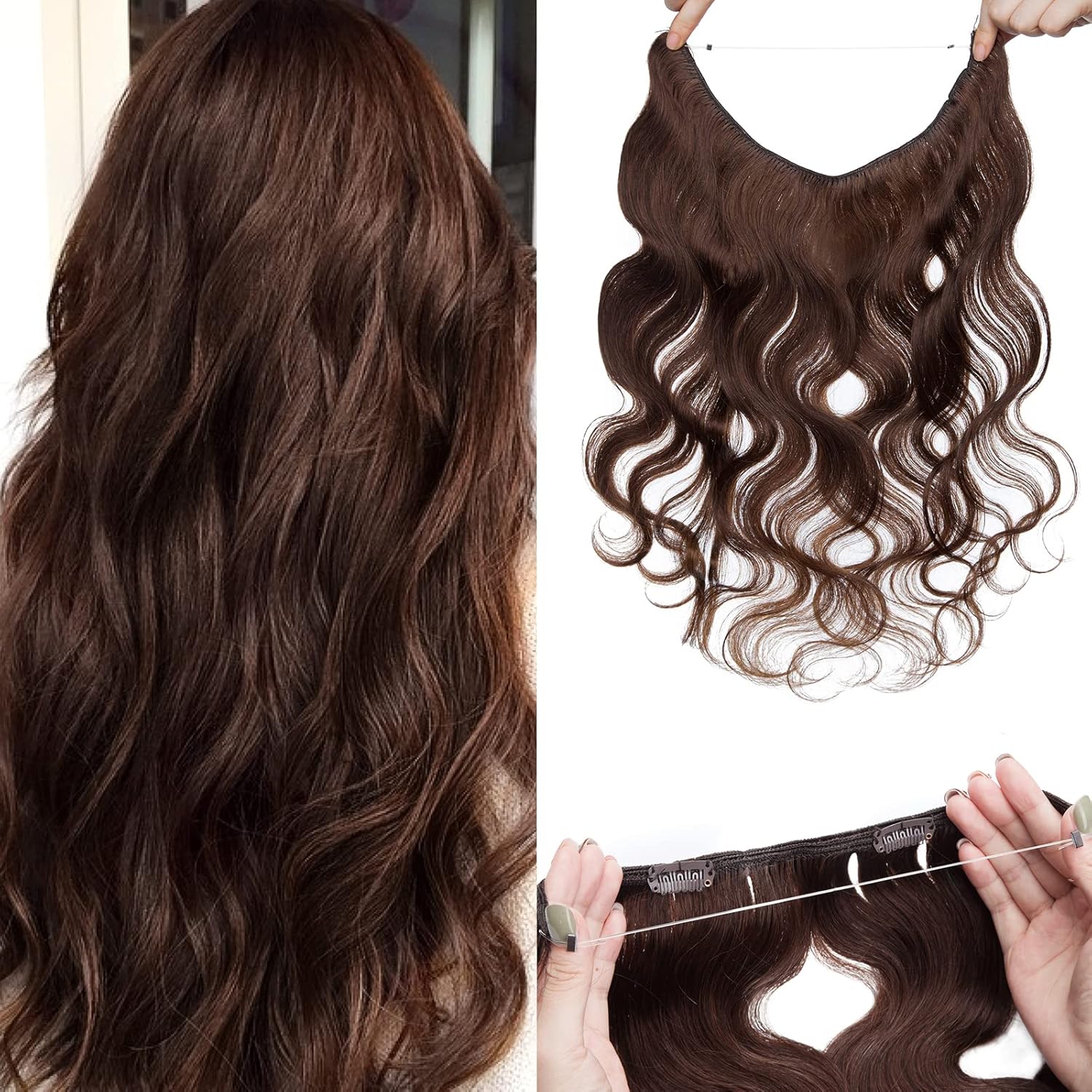 Benehair Miracle Wire Extension for Women Real Human Hair