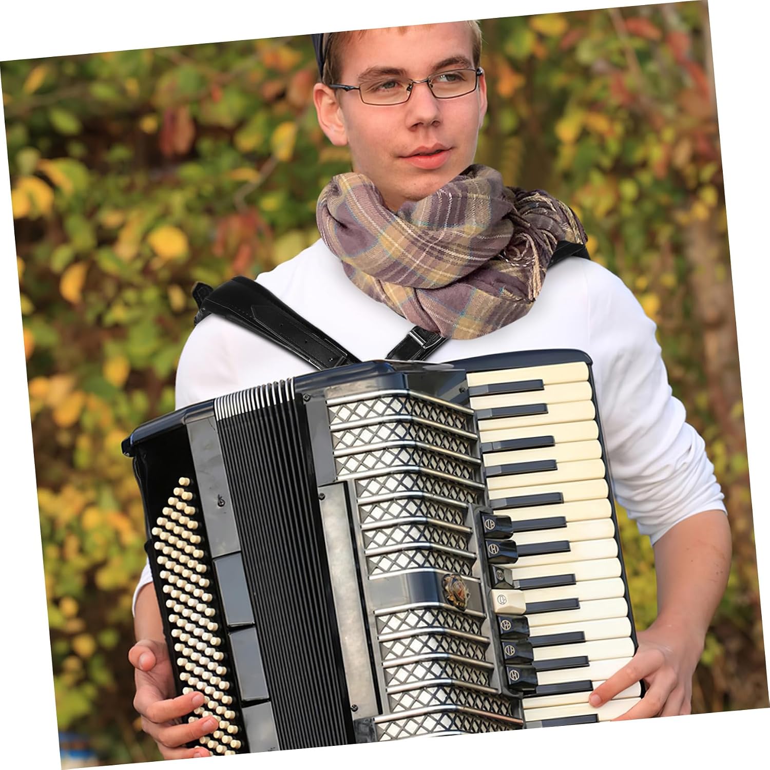 Generic Adjustable Thickened Leather Accordion Shoulder Belt Comfortable Strap for Accordions Musical Instrument Accessory with Detachable Design