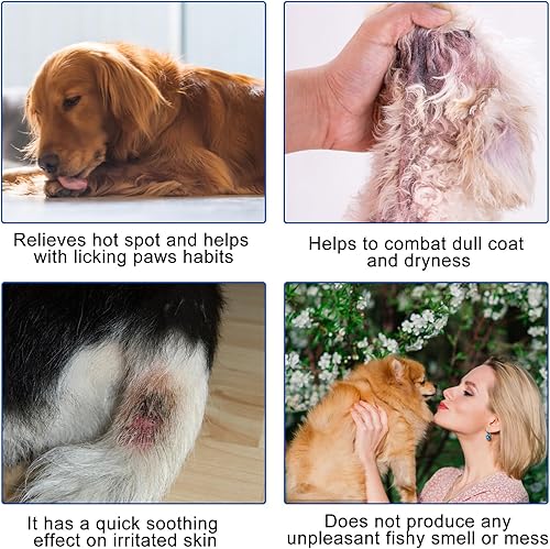 Miniatura 4 de Omega 3 para perros, 180P Omega 3 tabletas de aceite de pescado para perros apoya el alivio de alergias estacionales, alivio de picazón en la piel y