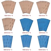 Vista 2 de AUSTOR 63 piezas de papel de lija húmedo y seco surtido de 1000, 1200, 1500, 2000, 2500, 3000, 5000, 7000, 10000, hojas de lijado surtido de papel