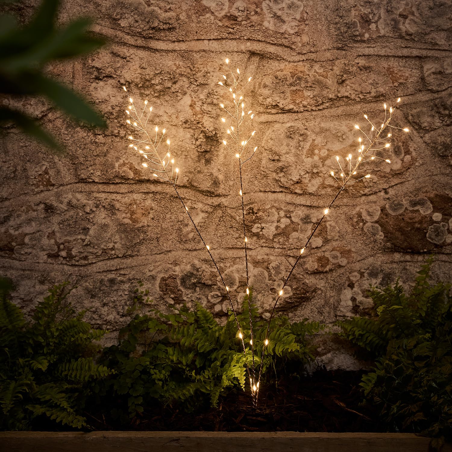 Lights4fun 60cm LED Solar Stableuchten Pampasgras Wegbeleuchtung Metall Kupfer Solarlampen für außen