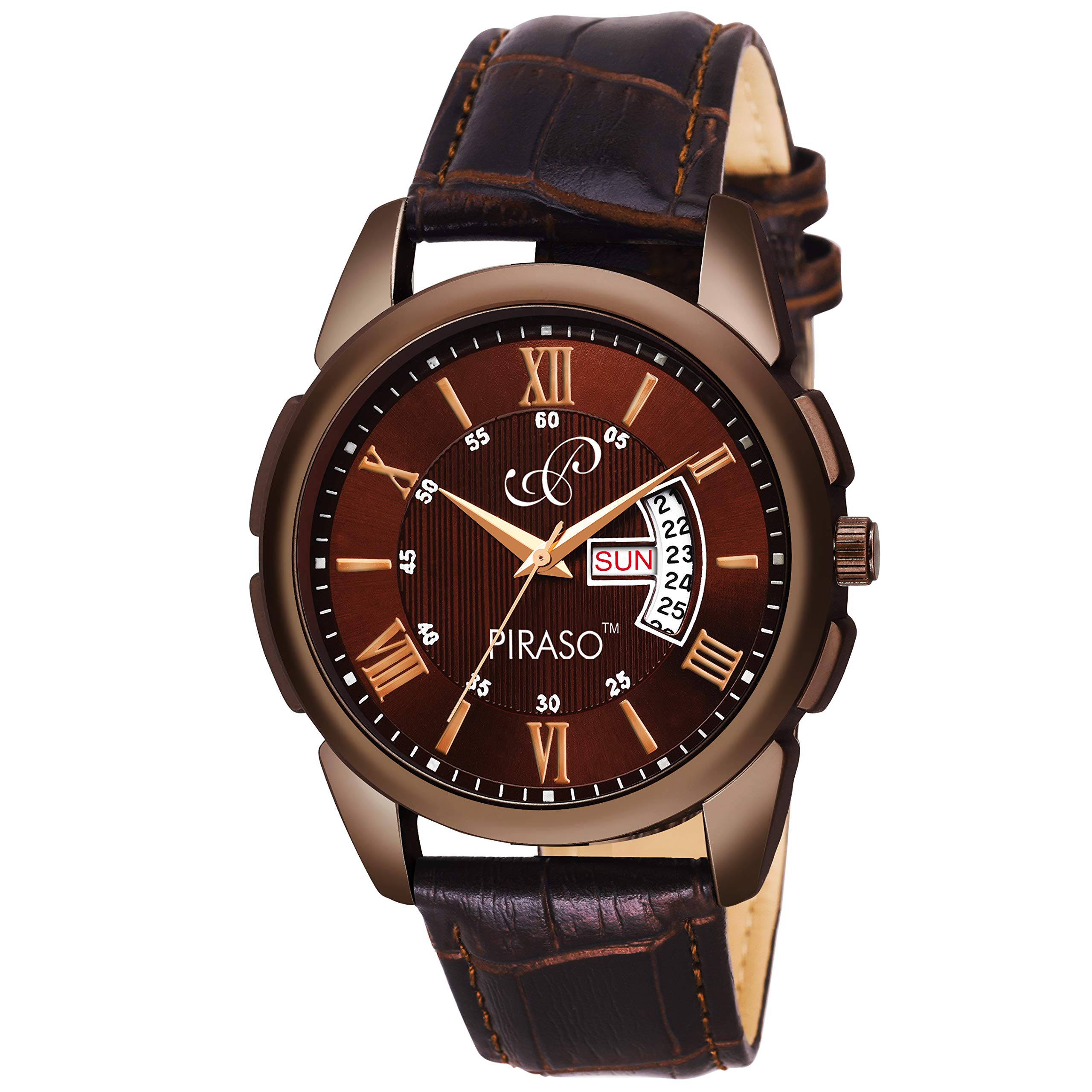 PIRASO Times Brownish Day Date Display Watch for Mens & Boys - 1150-BR (B07GT7H5K4) Amazon Price History, Amazon Price Tracker