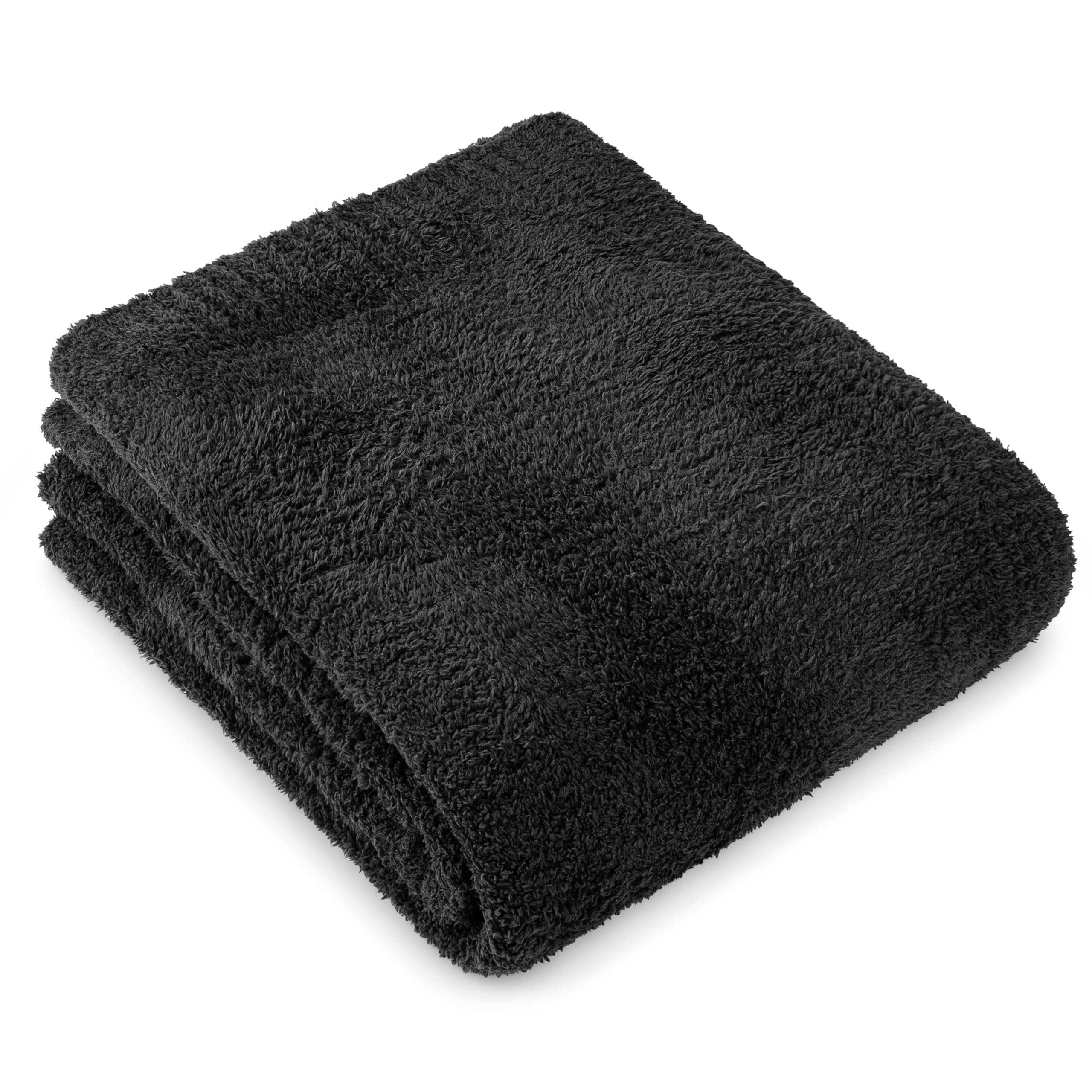 PAVILIA Super Soft Throw Blanket for Couch, Fluffy Cozy Lightweight Black Blanket, Large Fuzzy Warm Knit Blanket for Bed Sofa, 60x80