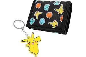Pokémon Wallet and Key Ring Set for Card and Cash Organizer Gift Set