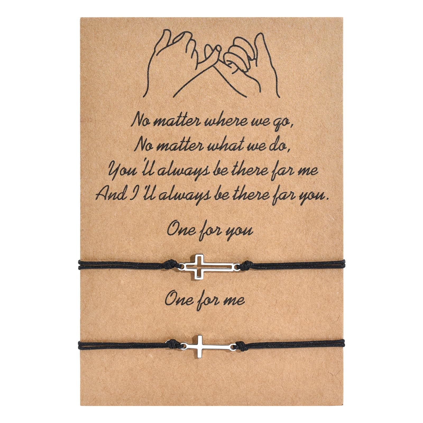 BOCHOI Pinky Promise Distance Matching Bracelets for Couples Best Friend