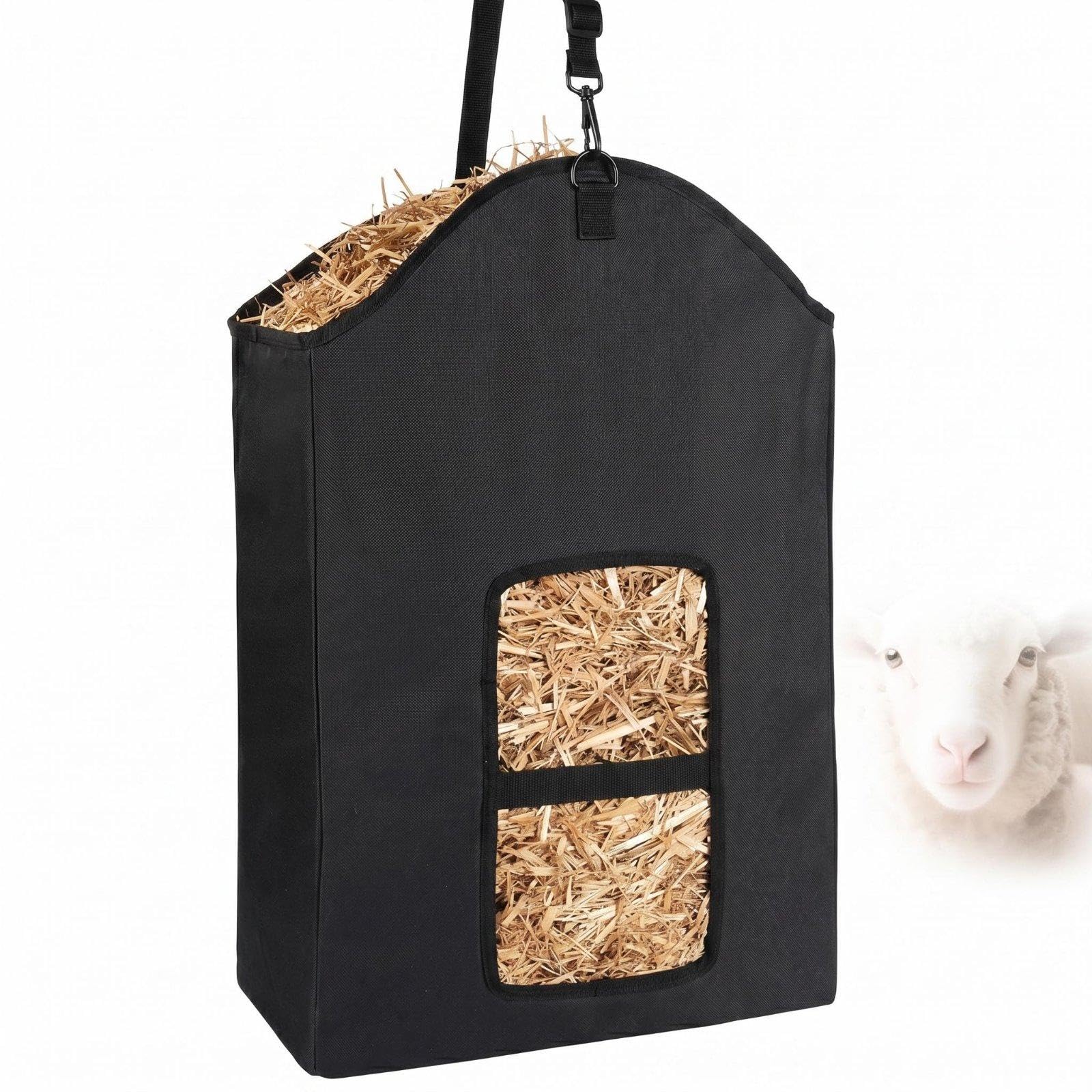 Slow Feeder Horse Hay Bag Large Capacity Horse Hay Feeder Bag Portable Animal Feeding Gear for Travel, Outdoor, Stable-image-33