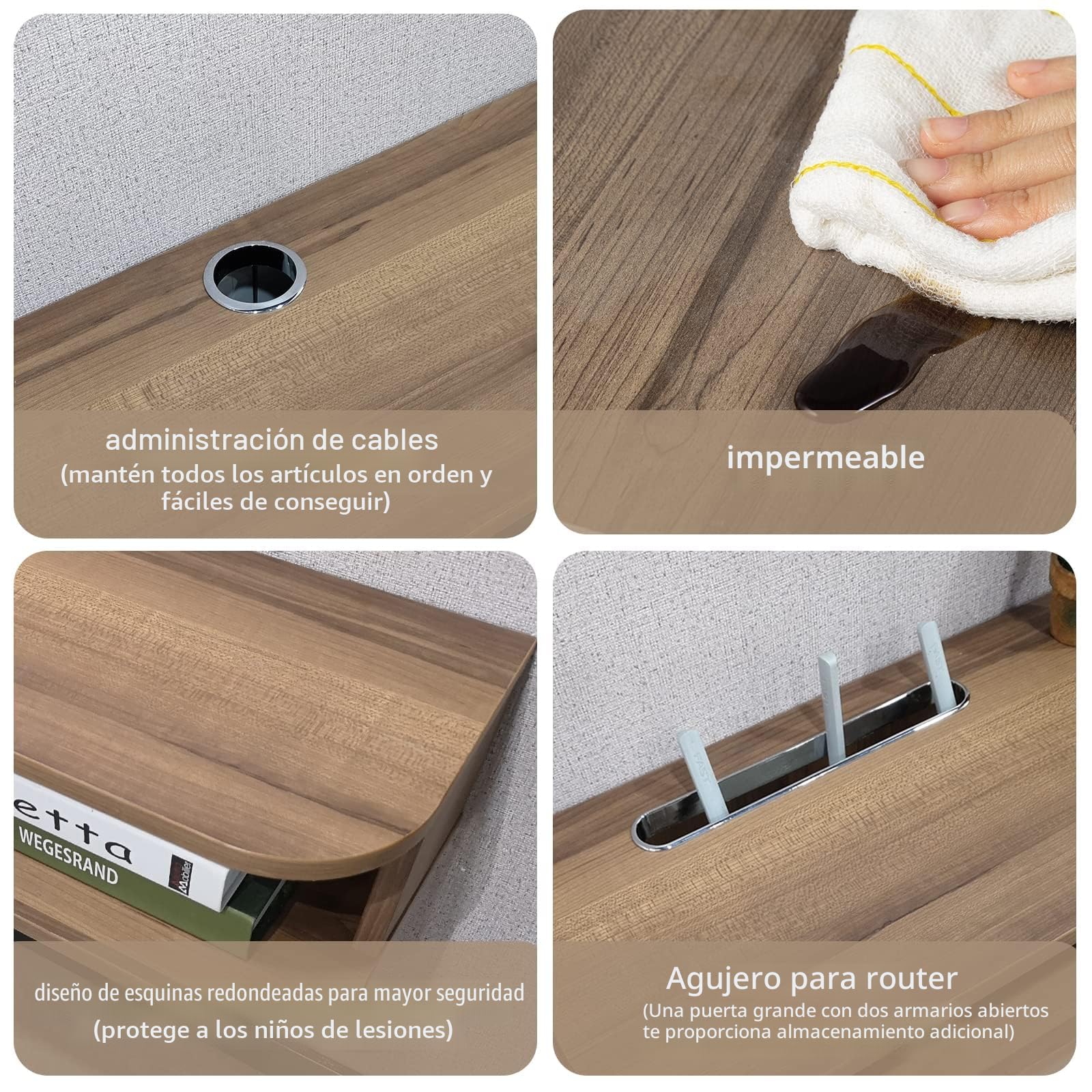 Consola de televisión Flottante, Consola Multimedia de Pared, Mueble de televisión, Mueble de televisión, Flotante, estantería de Entretenimiento con Puerta y Almacenamiento (120 cm)