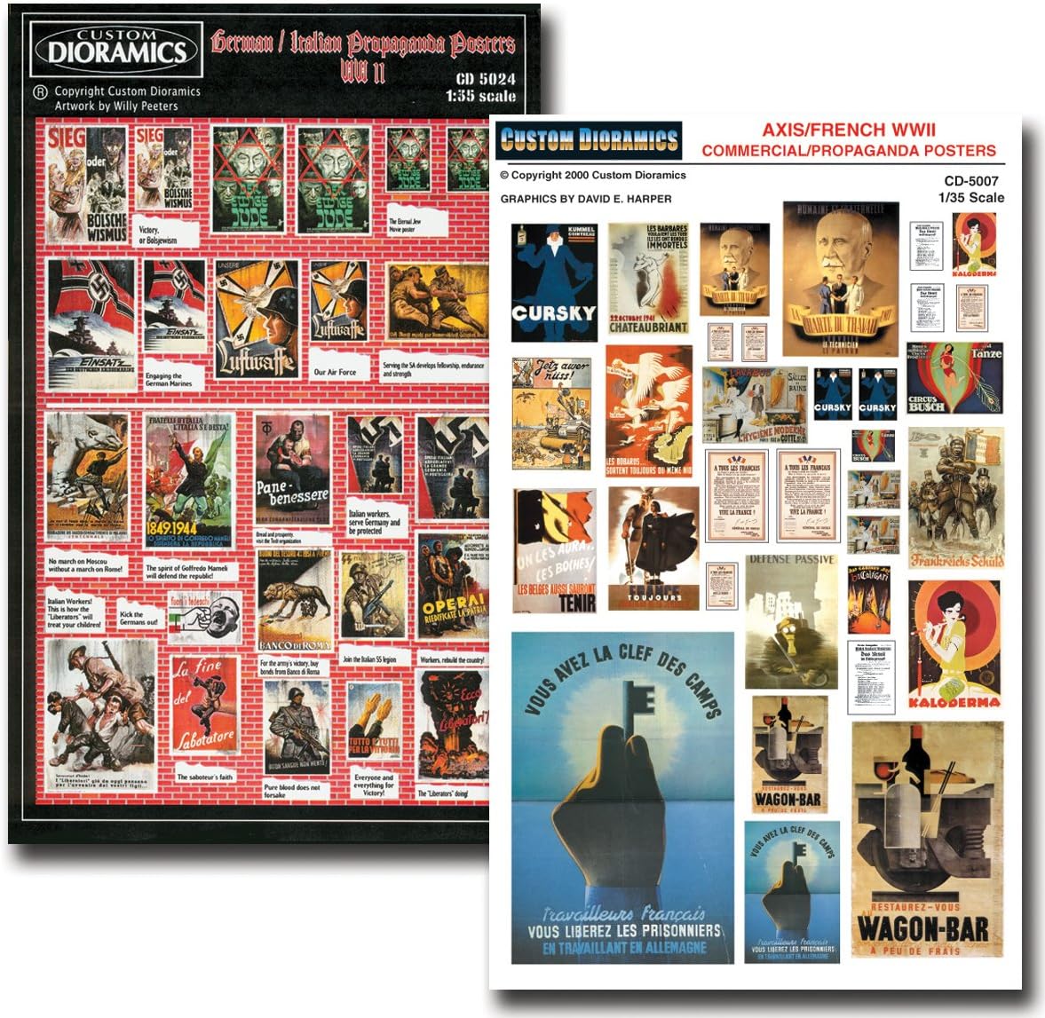 Custom Dioramics USA German/Italian/Axis/French Posters