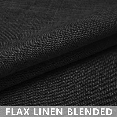 Miniatura 158 de Cortinas verde salvia de 38 pulgadas de ancho para cocina, juegos de 2 paneles con bolsillo para barra, cortinas semitransparentes de lino neutro