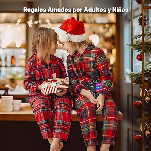 Miniatura 2 de Micrófono de karaoke BONAOK para niños y adultos - micrófonos Bluetooth con luces de disco, efecto eco, altavoz incorporado, reproductor de karaoke