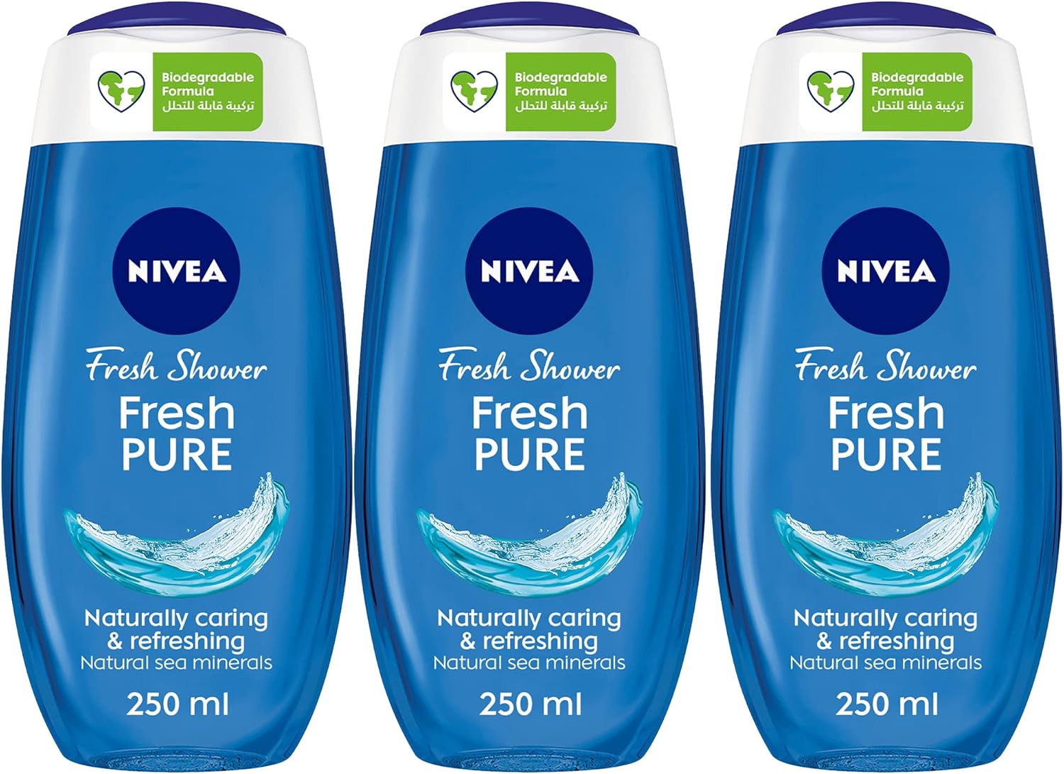 NIVEA Shower Gel Body Wash, Fresh Pure Sea Minerals, Aquatic Scent