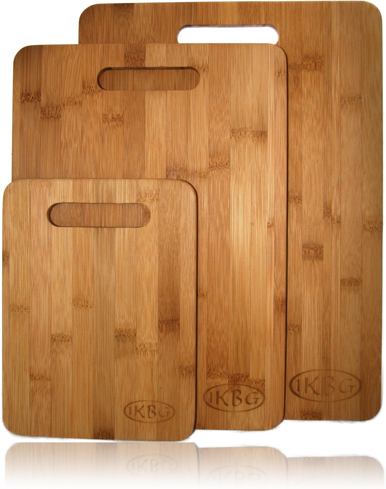 Bamboo Cutting Board Set โ 3 Piece All In One Pack โ Strong and Durable Hard Wood That Is Kind To Your Knives โ Eco Friendly And Bio Degradable Boards โ The Best Investment You Can Make For Your Kitchen โ 100% Replacement Guarantee