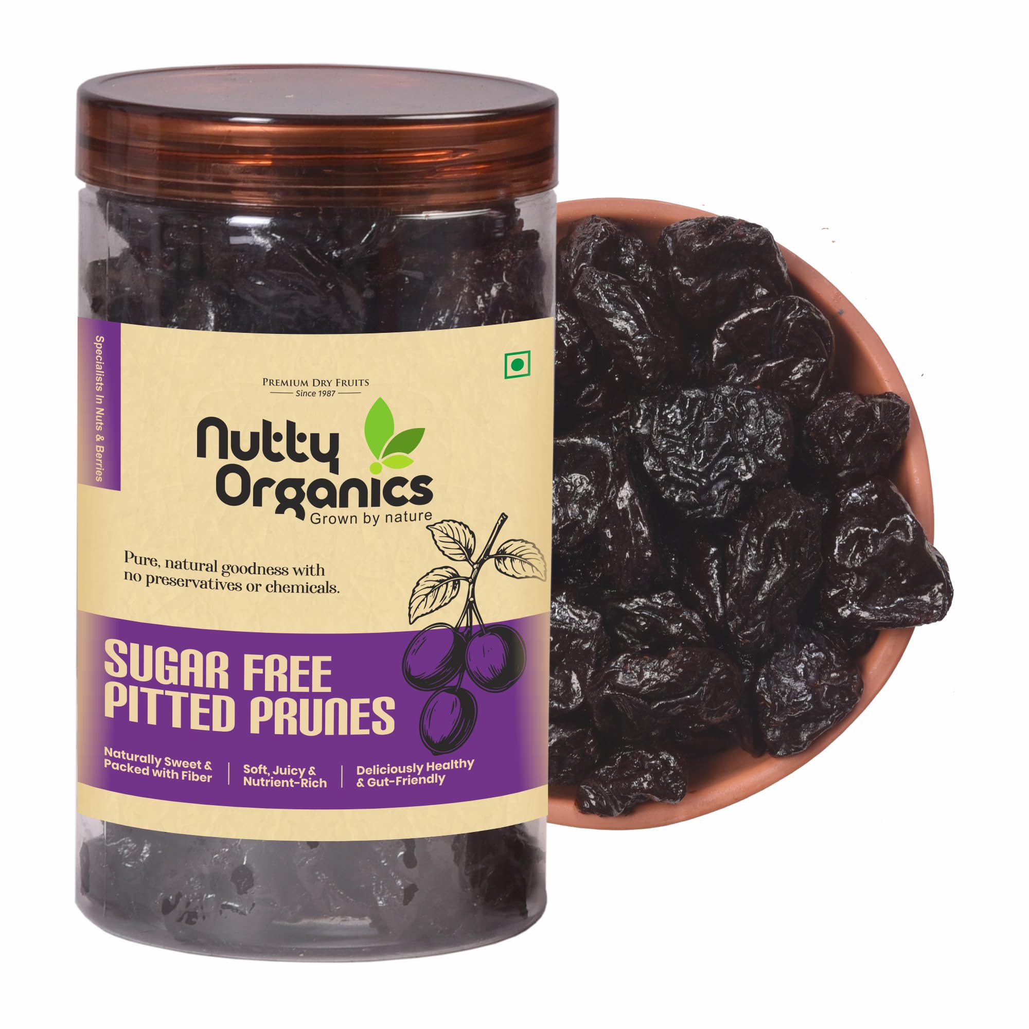 NUTTY ORGANICS Pitted Prunes Berries | Dried Fruit Plums | Antioxidant Rich Pitted Prunes | 500 gm | High in Vitamins & Fiber-image-42