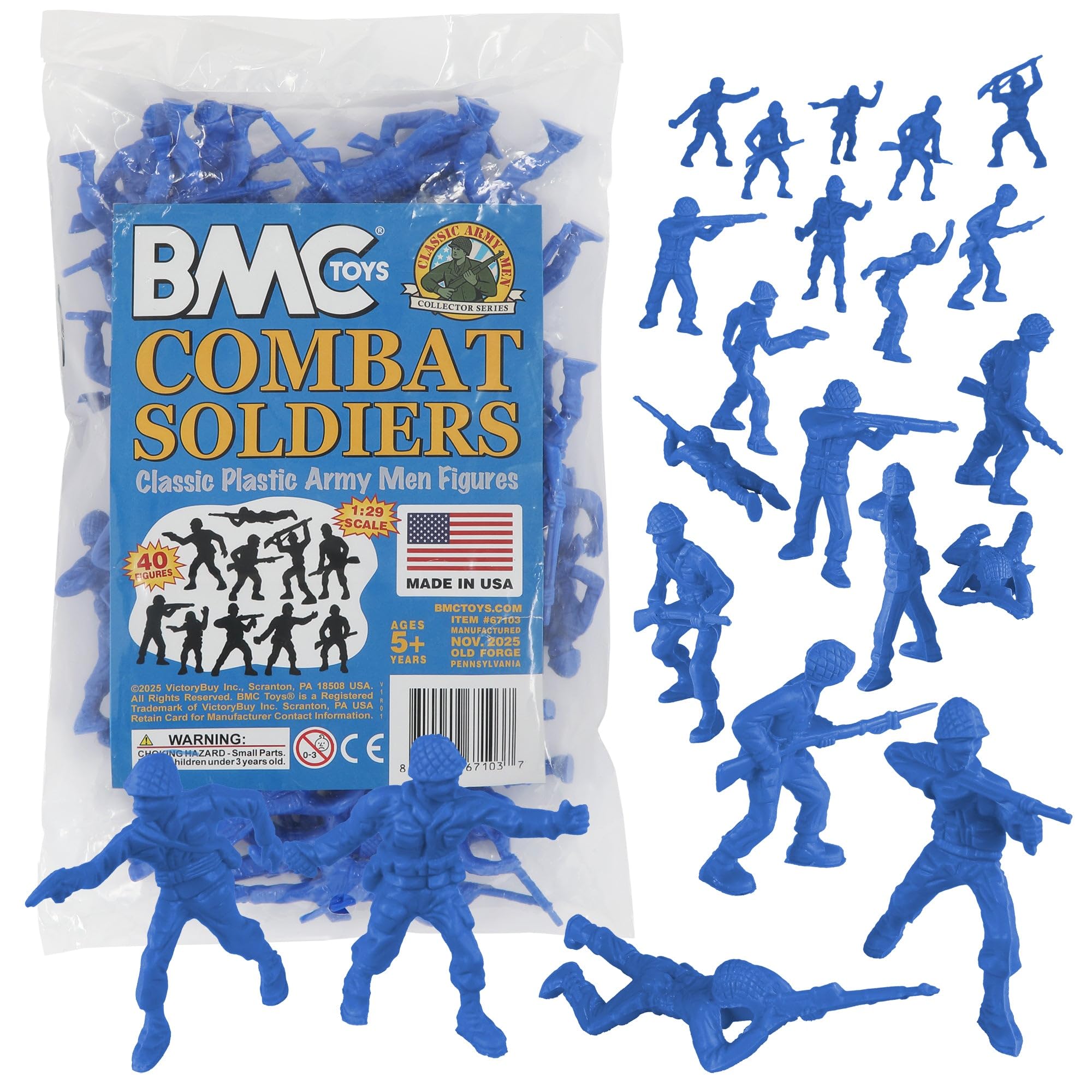 Amazon.com: BMC Classic Plastic Army Men - 40pc Blue WW2 Soldier