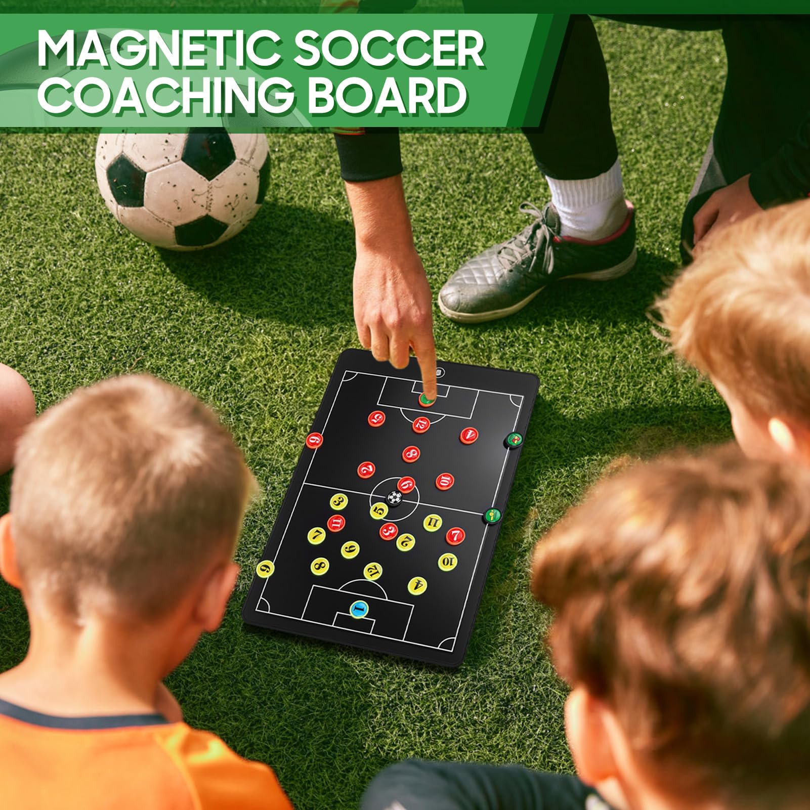 Tablero de tácticas LCD 16 pulgadas fútbol, electrónico mejorado, bloc escritura táctico magnético marco ABS, impermeable resistente caídas con bolígrafo