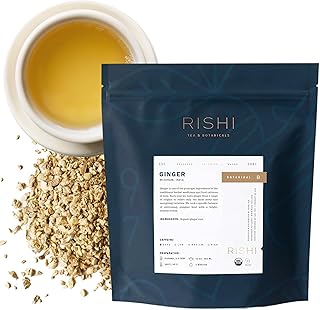 Rishi Tea Ginger Herbal Tea - Organic, Caffeine Free Loose Leaf, Pure Bo...
