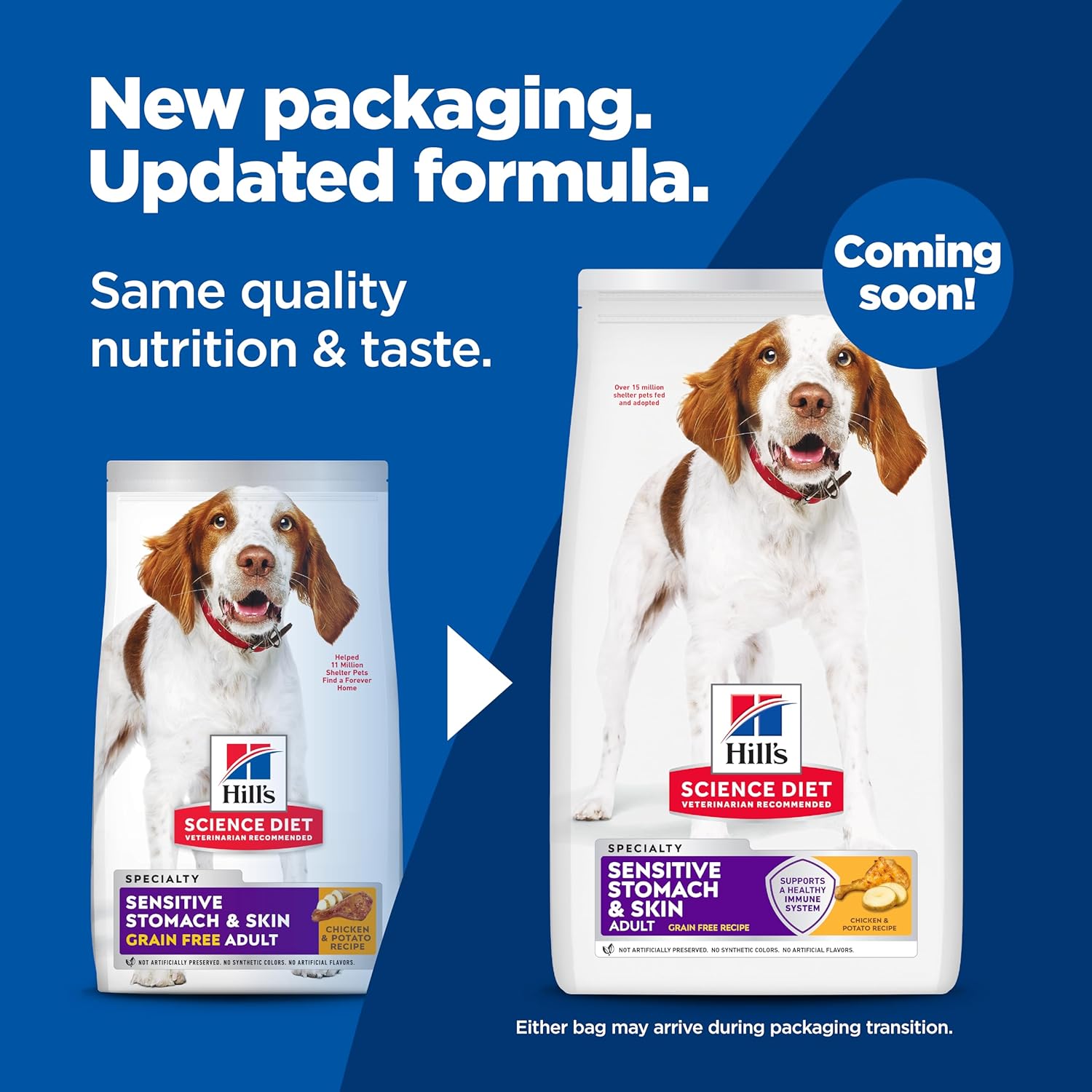 Hill's Science Diet Adult 1-6 Sensitive Stomach & Skin Dry Dog Food, Grain Free Chicken & Potato, 24 lb. Bag (Updated Formula) - Image 2