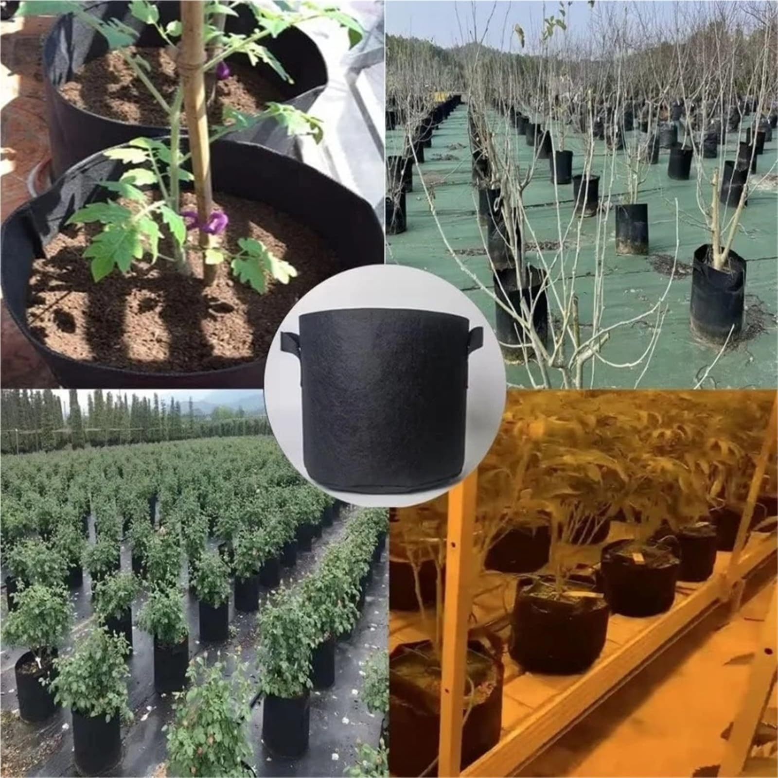 Stofftopf 30–100 Gallonen großer Vlies-Wachstumsbeutel | For Blumen Obstbaum Gemüsebehälter(50 Gallon)