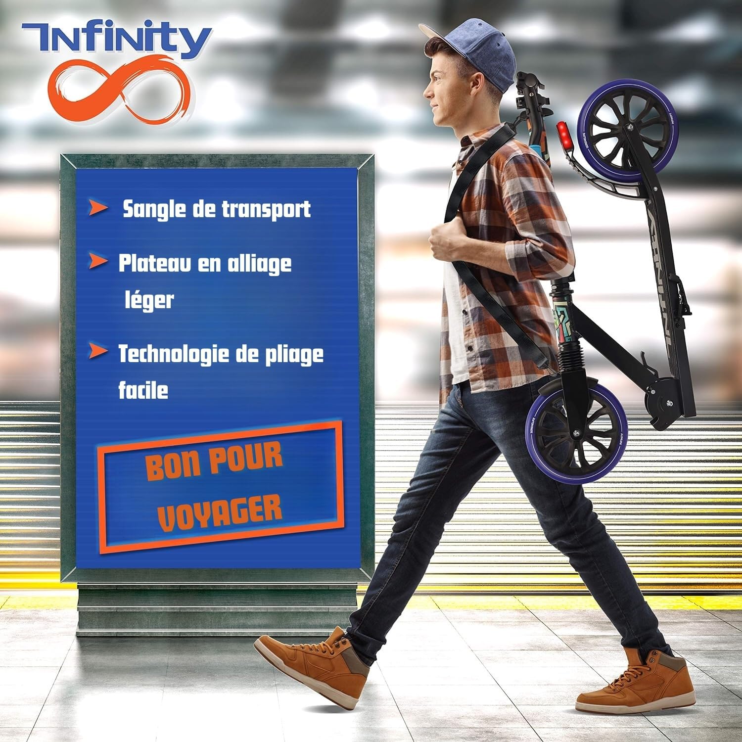 Serenelife Trottinette Freestyle, Trottinette Adulte et ado - Hauteur Réglable, Scooter Tout Terrain avec Grande Roues et Suspension, Manœuvre Facile et Pliable