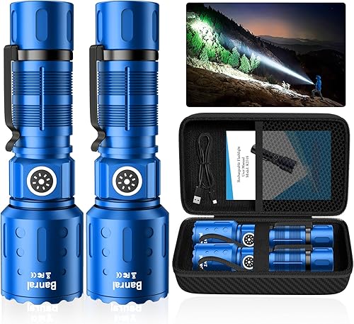 Miniatura 18 de Banral Linternas de Altos Lúmenes Recargables, Linterna Super Brillante de Largo Alcance Pequeña y Potente, 6 Modos LED Táctica de Bolsillo