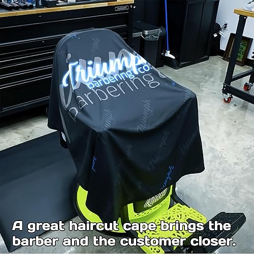 Miniatura 4 de Capa de peluquero personalizada, capas impermeables personalizadas para corte de pelo de salón con cierre a presión ajustable, Blanco