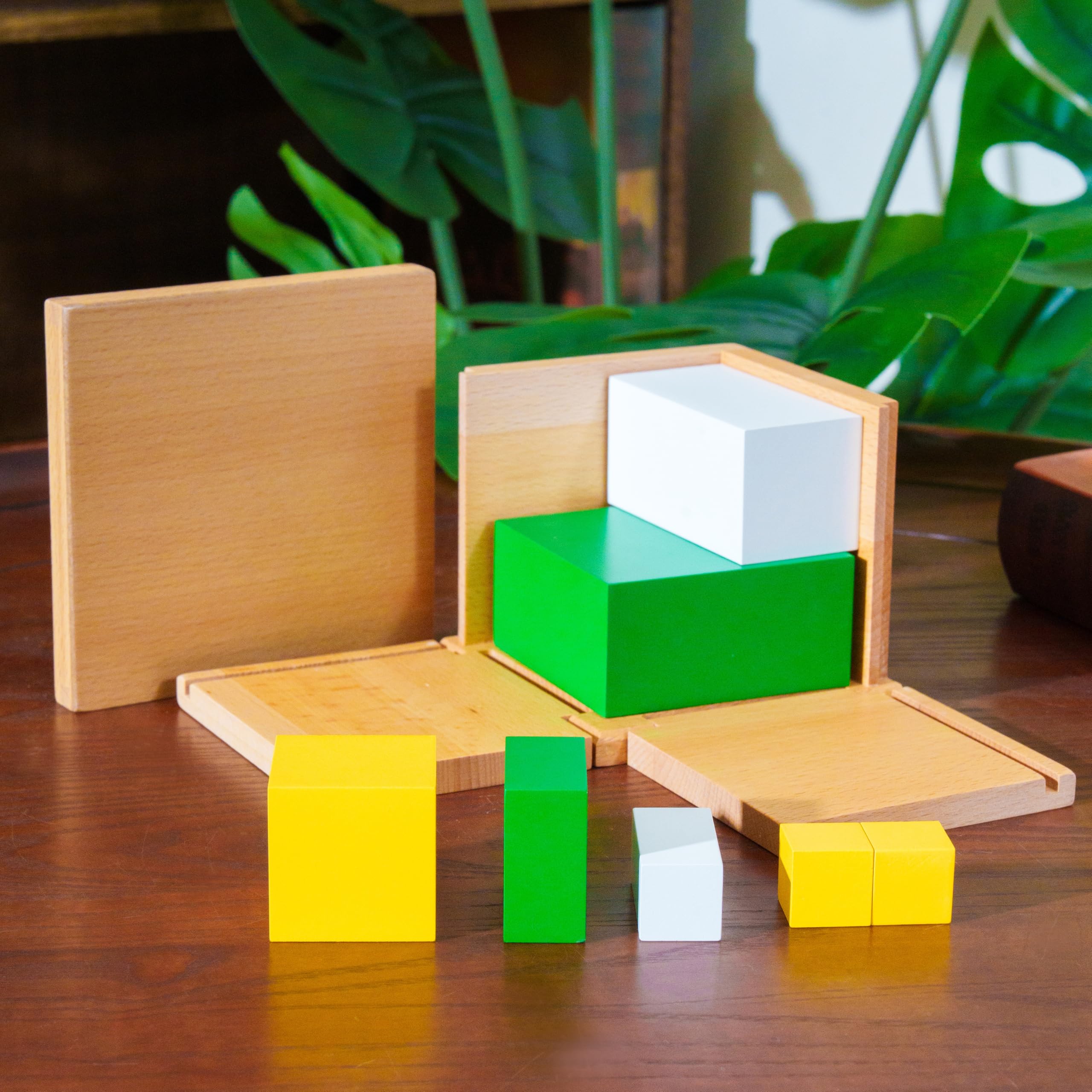Montessori materiały matematyczne – drewniana zabawka edukacyjna do liczb i liczb, przedszkola i szkoły podstawowej, domowej i klasy od 3 lat (kostka Montessori Zweierpotenz)