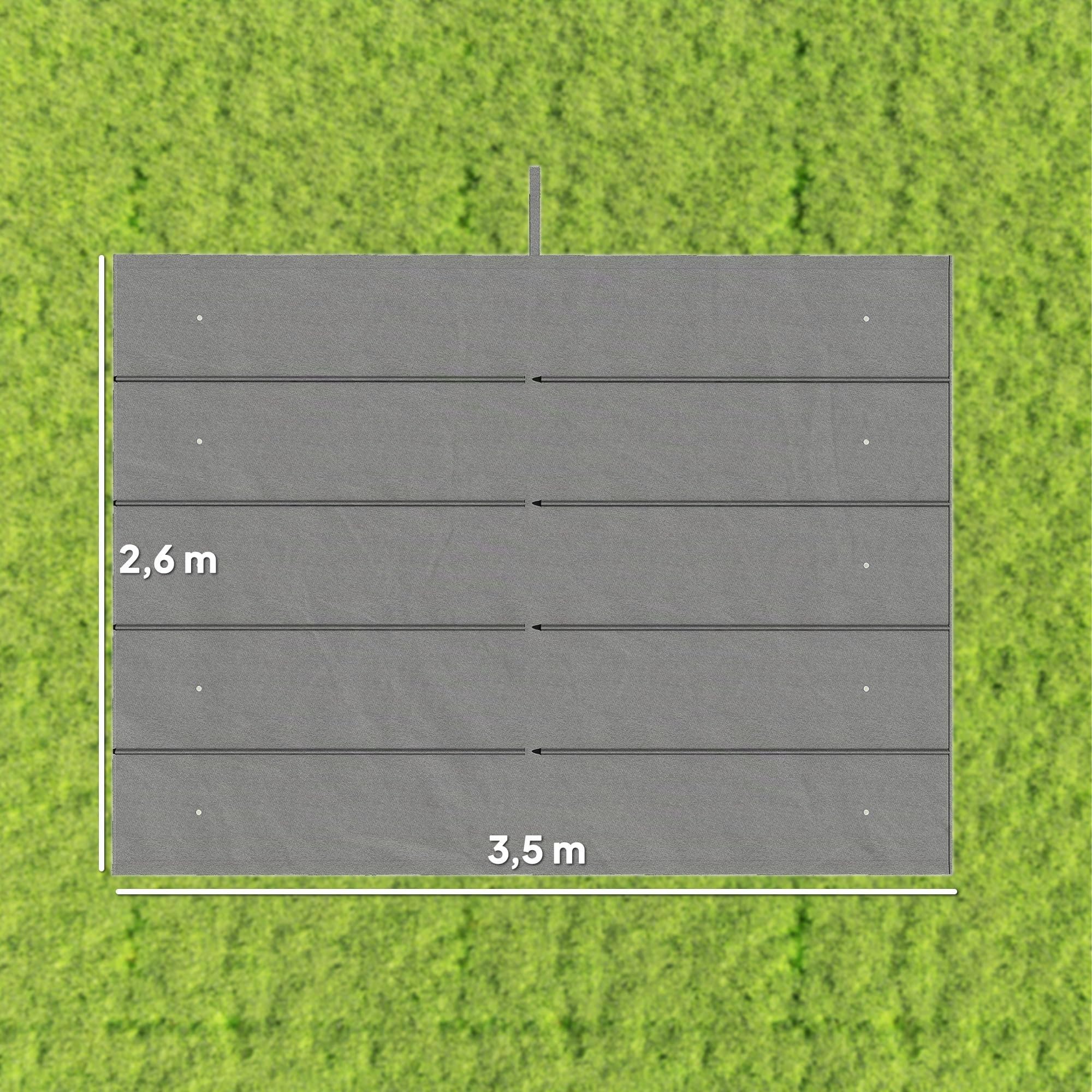 Outsunny Ersatzdach für 4 x 3 m Pergola, wasserdicht einziehbar Welle Überdachung mit Regenabflusslöchern, NUR Schattenabdeckung für Garten, Terrasse, 350 x 260 cm Hellgrau