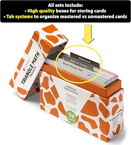 Miniatura 5 de Think Tank Scholar Juego de 173 tarjetas flash adicionales + 2 dados de matemáticas (galardonado). Respuesta de todos los datos del 0 al 12 en la