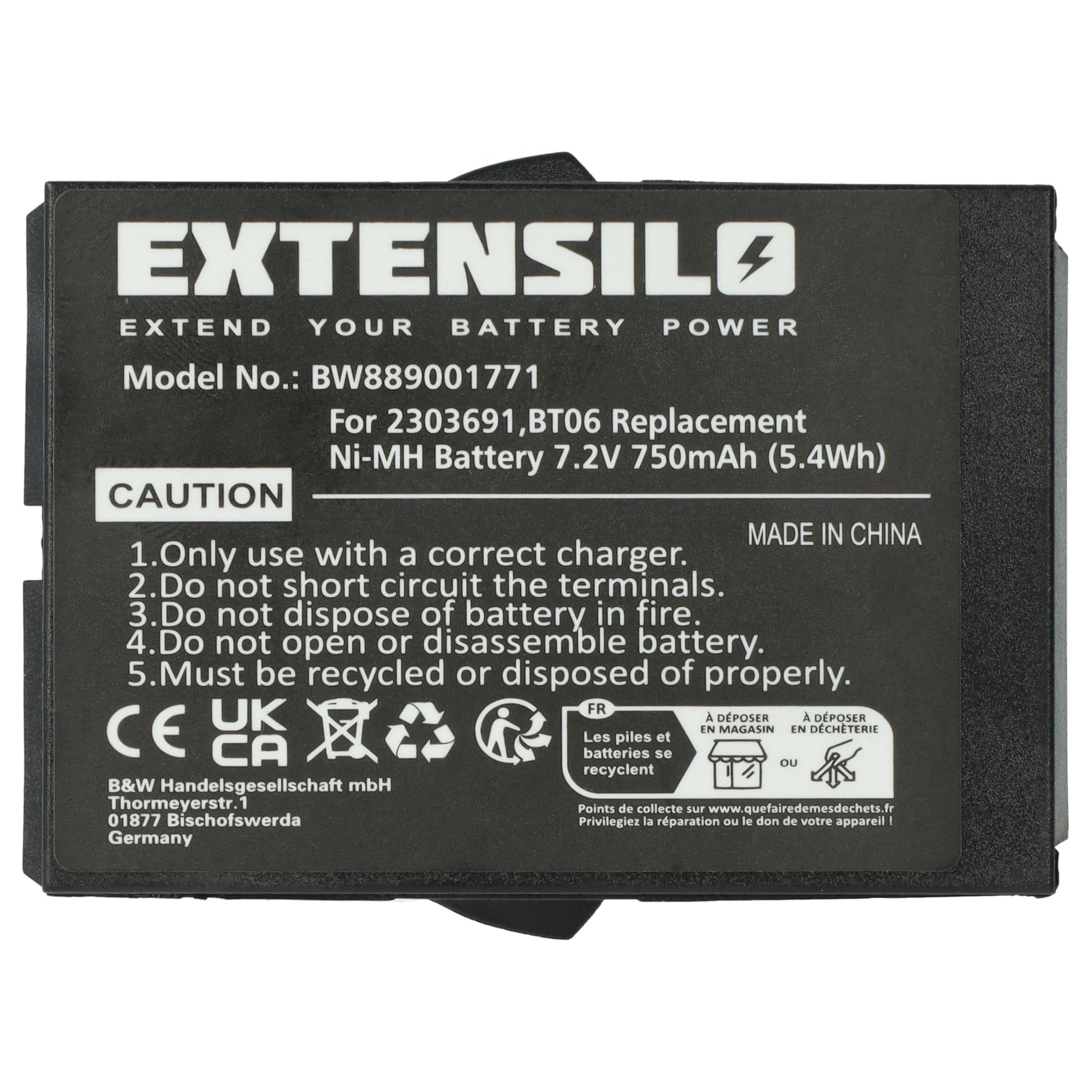 Akumulator 5X zastępuje Ikusi BT06, 2303691 do pilota przemysłowego (750 mAh, 7,2 V, NiMH) - Czarny