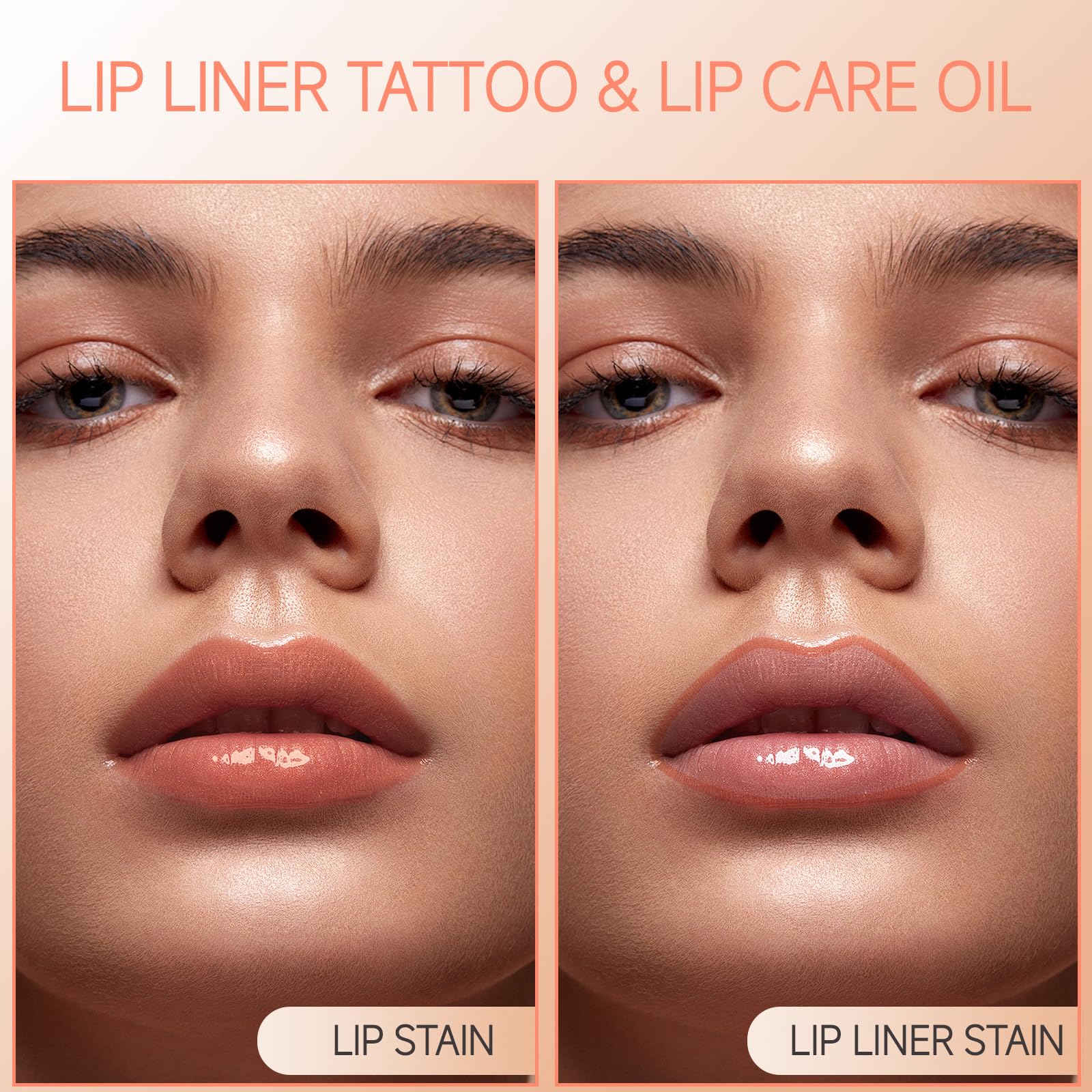 KISSIO Lip Liner Stain,Peel Off Lip Liner and Care Oil,Transfer Proof,Long Lasting and Waterproof Lips Tint,Matte Finish,Lips Combo,06 Inlove - Image 4