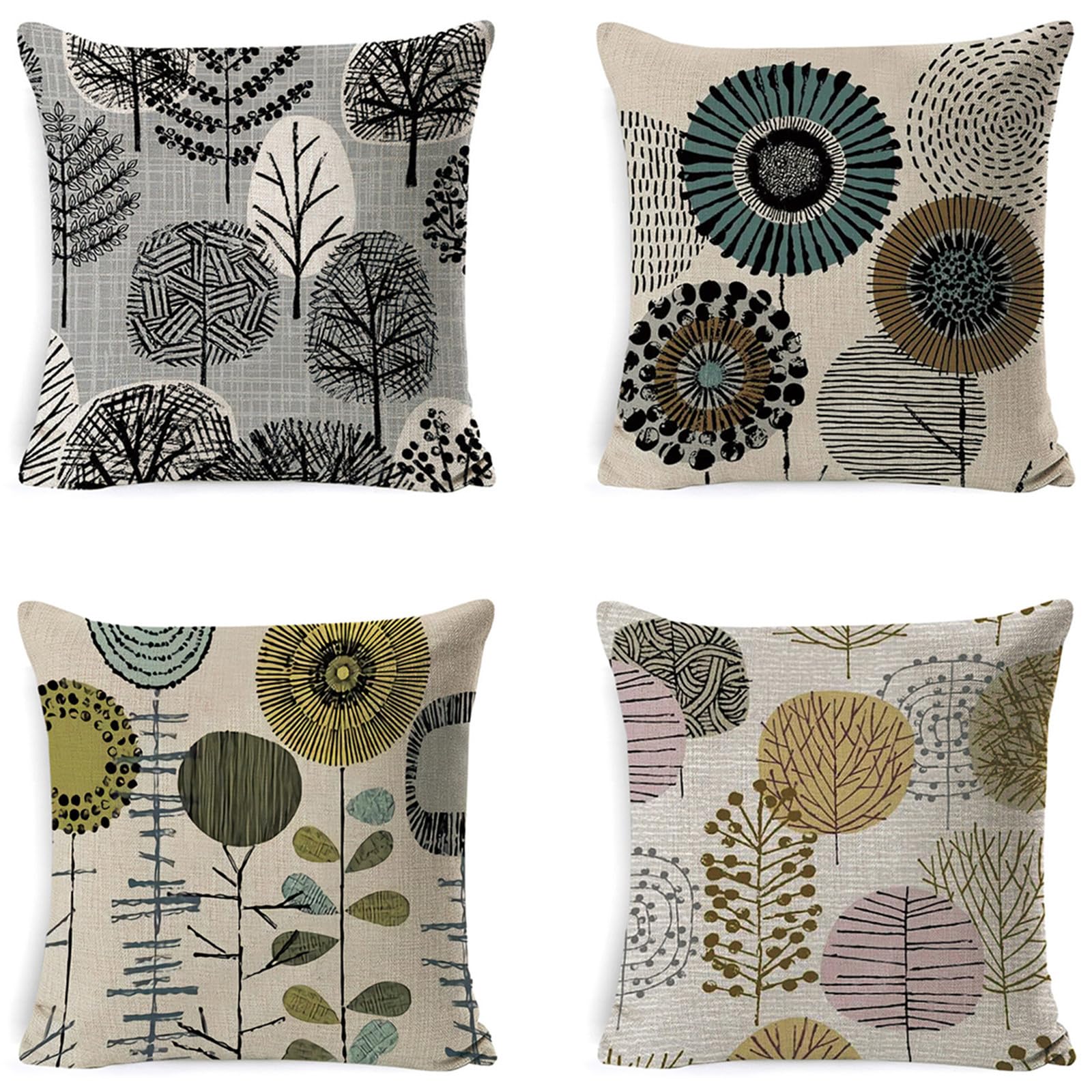Housse coussin 70x70cm lot de 4 double face lin pour rénover un canapé usé facilement